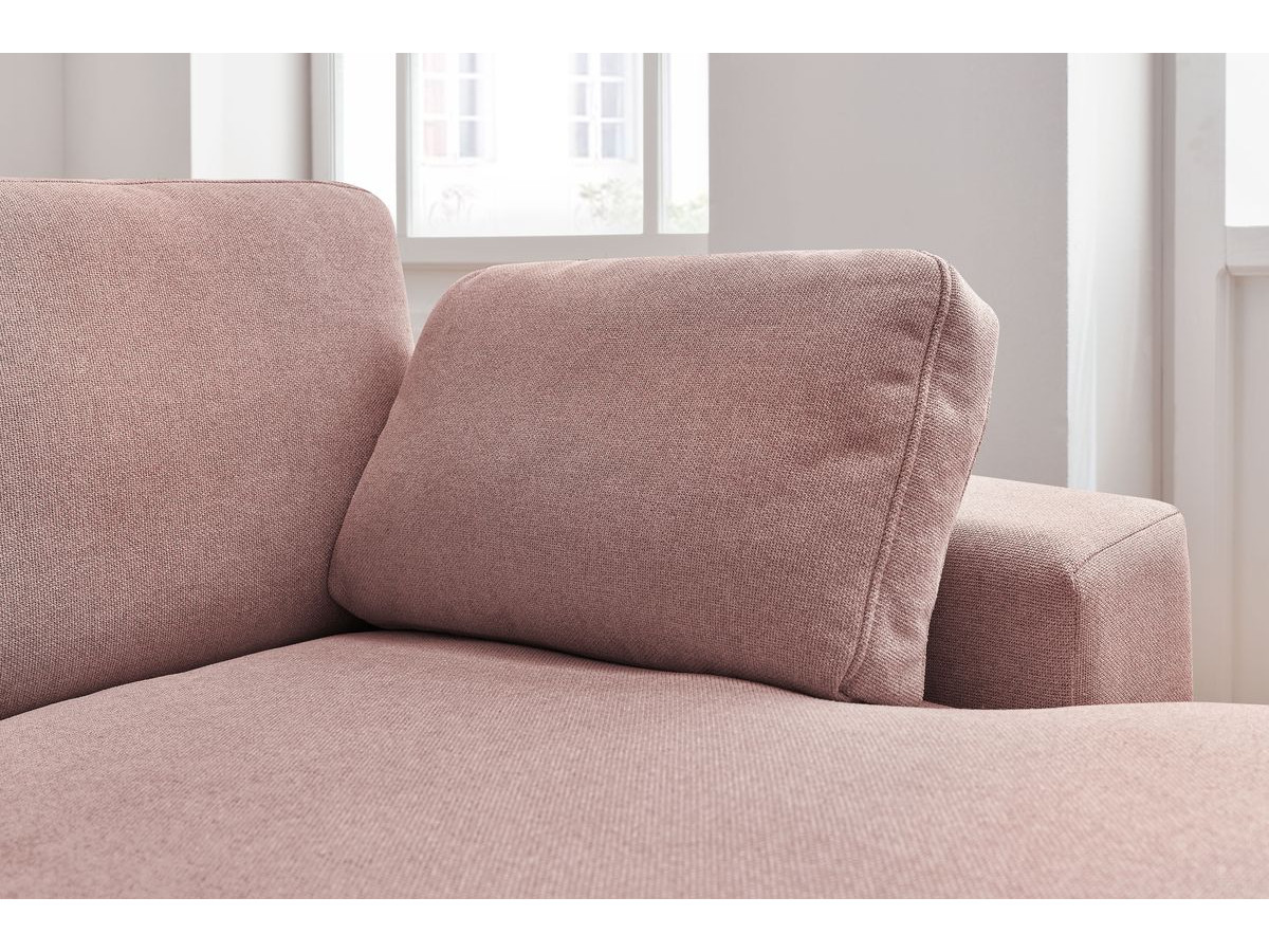Bobochic Belair Ecksofa 280 × 139 cm Stoff Rosa