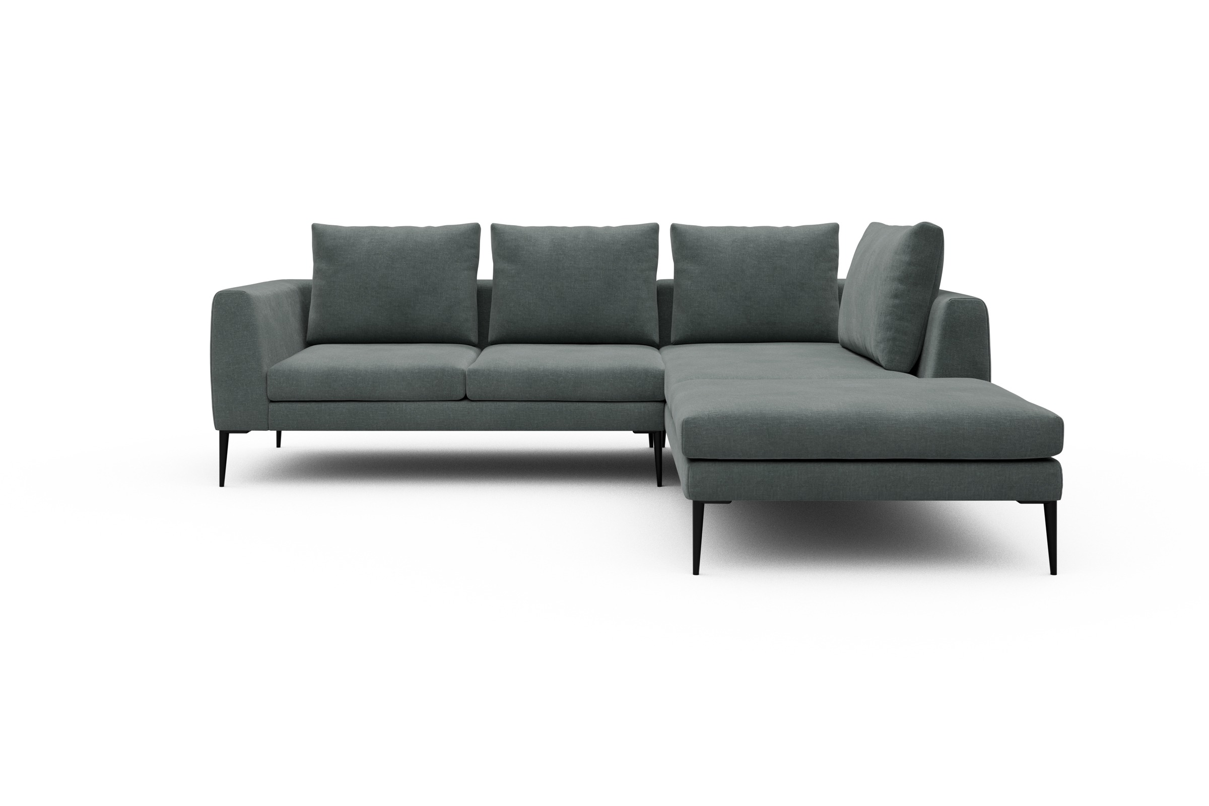 Skandi Home Ecksofa Paul Relax-Ecke rechts mit 2-Sitzer Smooth-Silver-Grey moebelfaktor