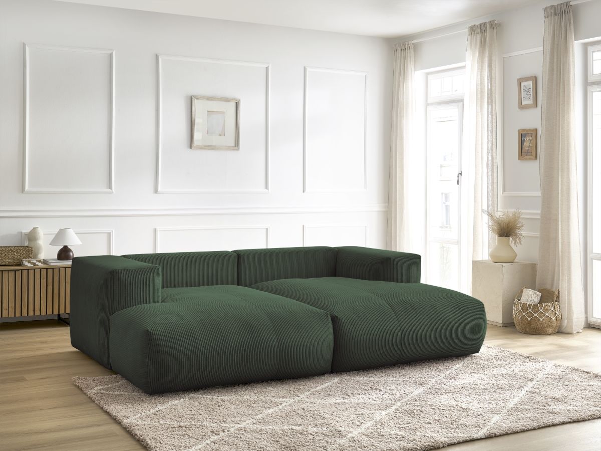 Bobochic Voltaire Sofa 4-Sitzer 248 × 170 cm Cordsamt Grün