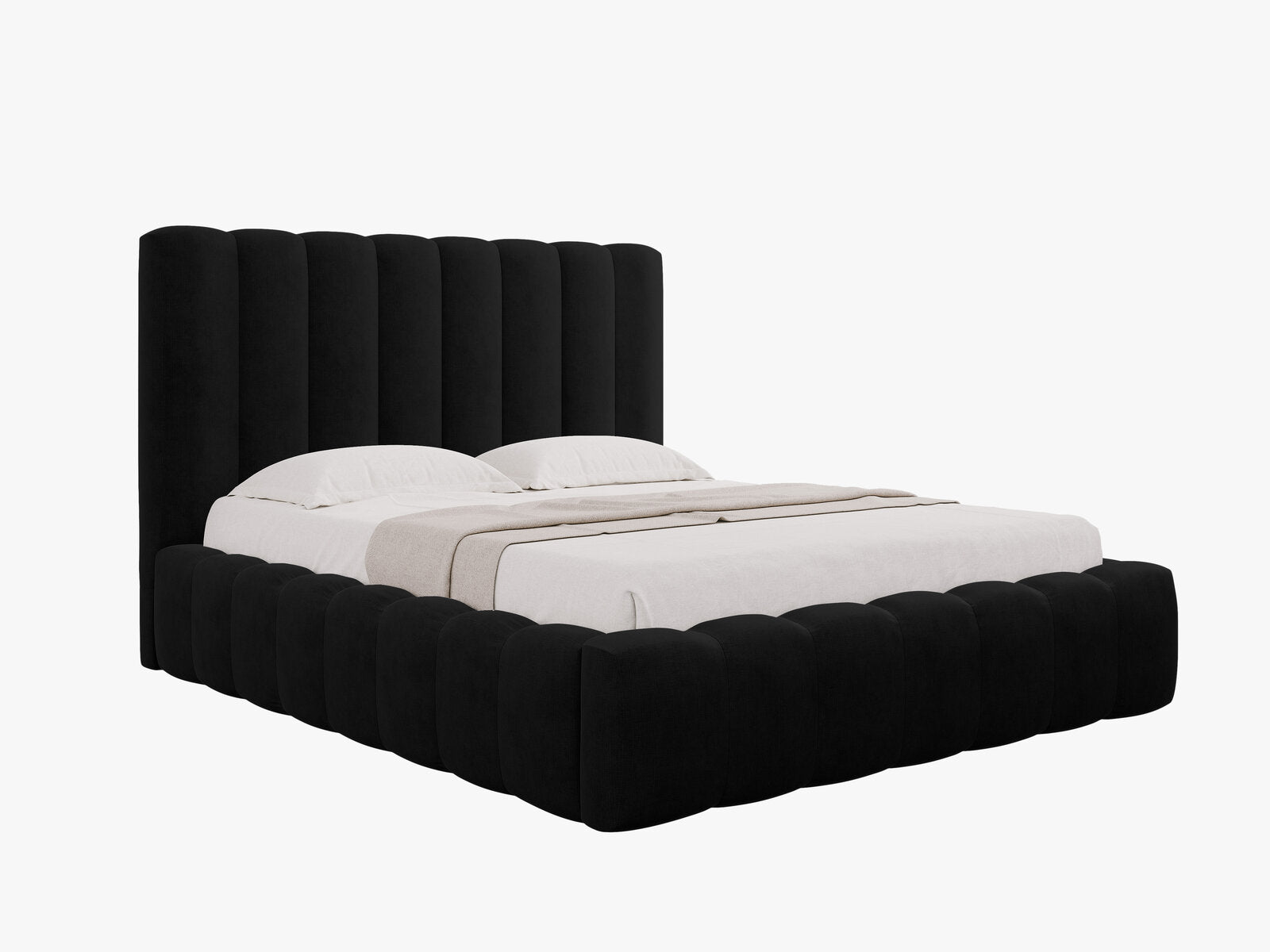 Micadoni Bett Kelp Strukturierter Stoff Moly Schwarz