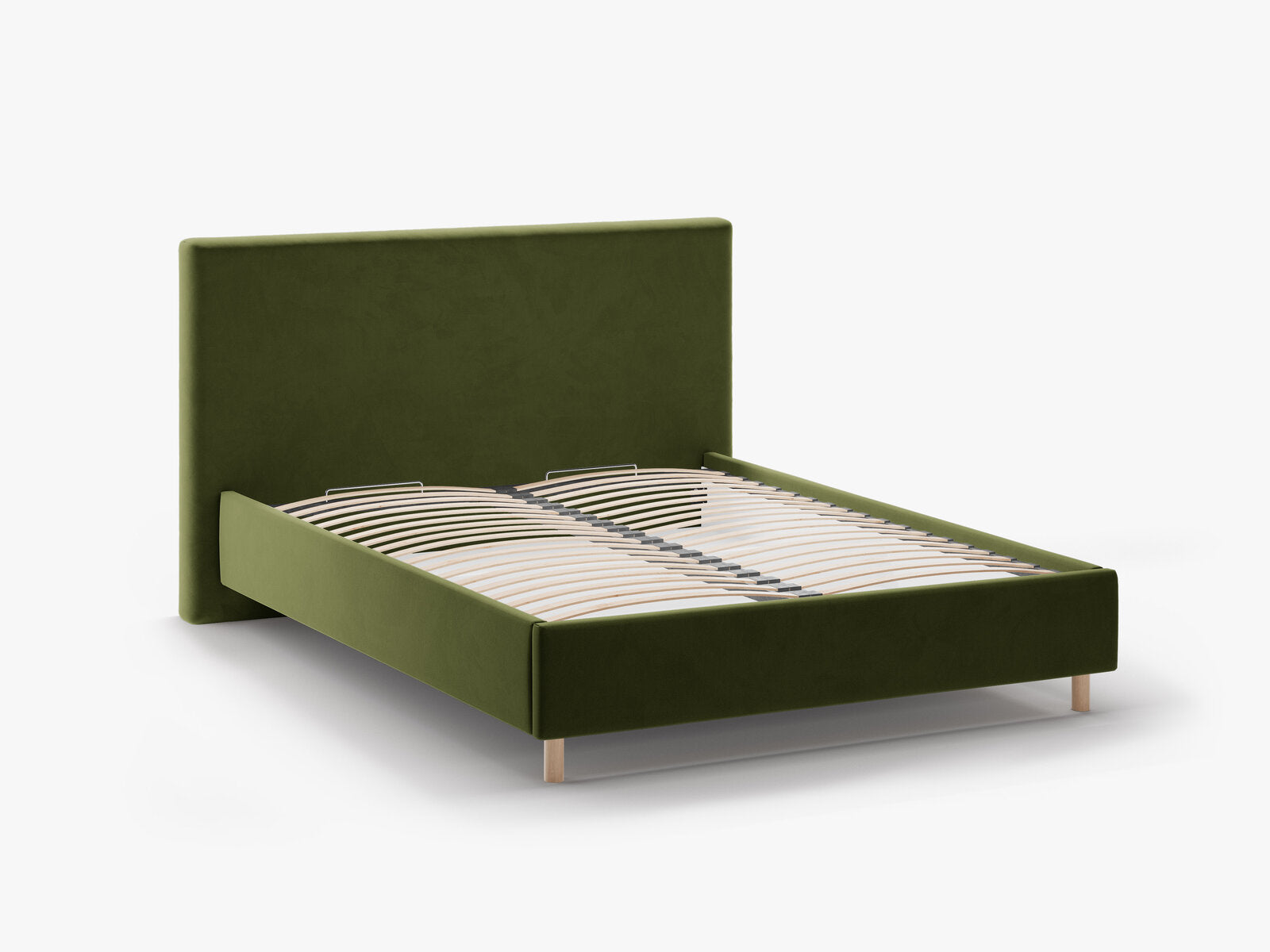 Micadoni Stauraumbett mit Kopfteil Eloise Samt Magic Velvet Armeegrün 140x200
