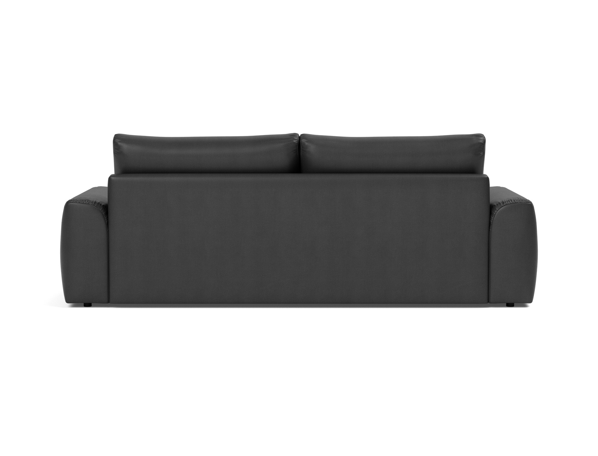 Schlafsofa Norum mit Chunky-Armlehnen Lederoptik Faunal 550-Black