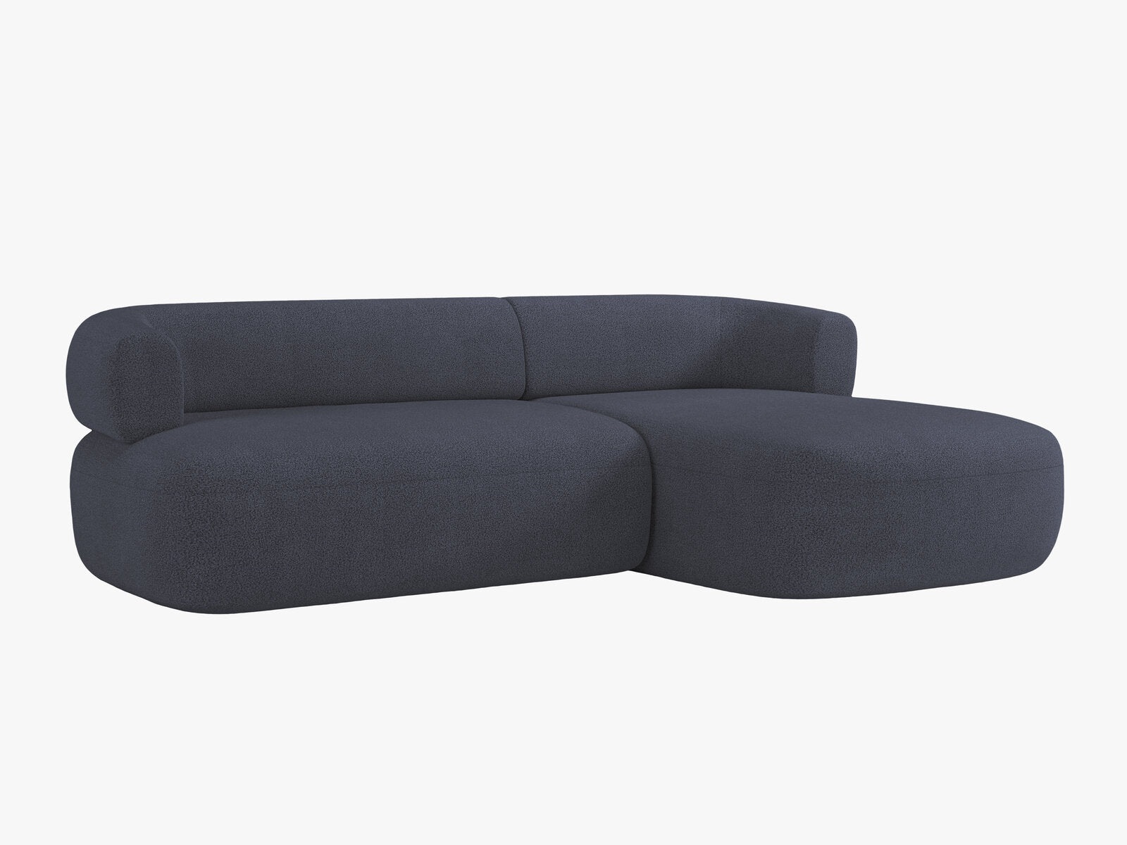 Micadoni 5-Sitzer Ecksofa Jenny Rechts Boucle Now or Never Dunkelblau