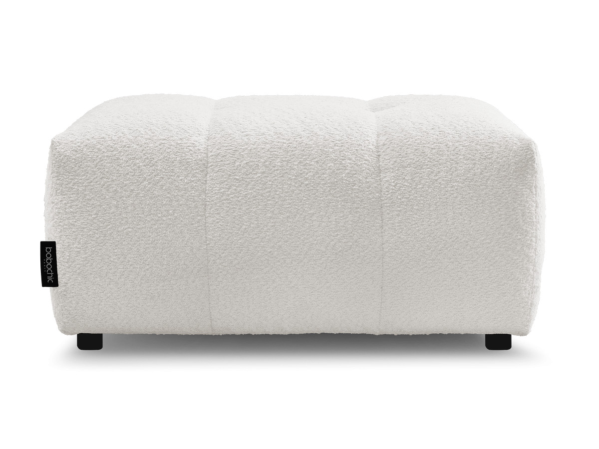 Bobochic Roxelane Pouf Bouclé-Stoff Weiß