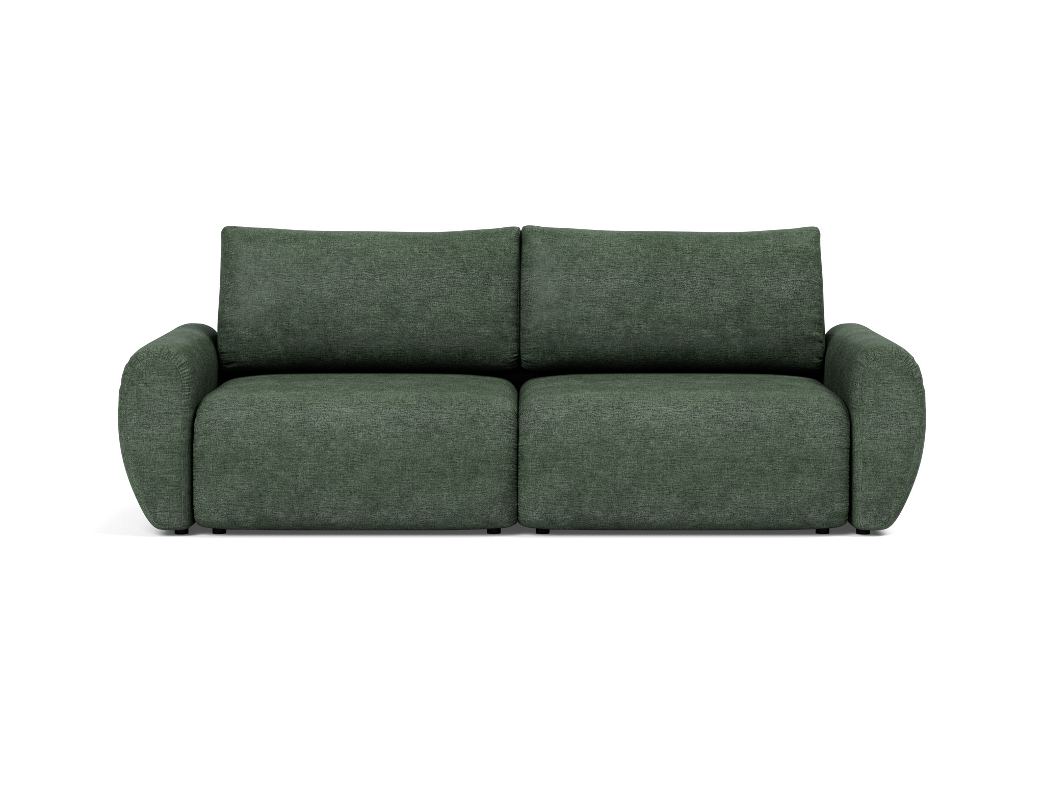 Schlafsofa Norum mit Curve-Armlehnen Flachgewebe Avella 281-Pine-Green