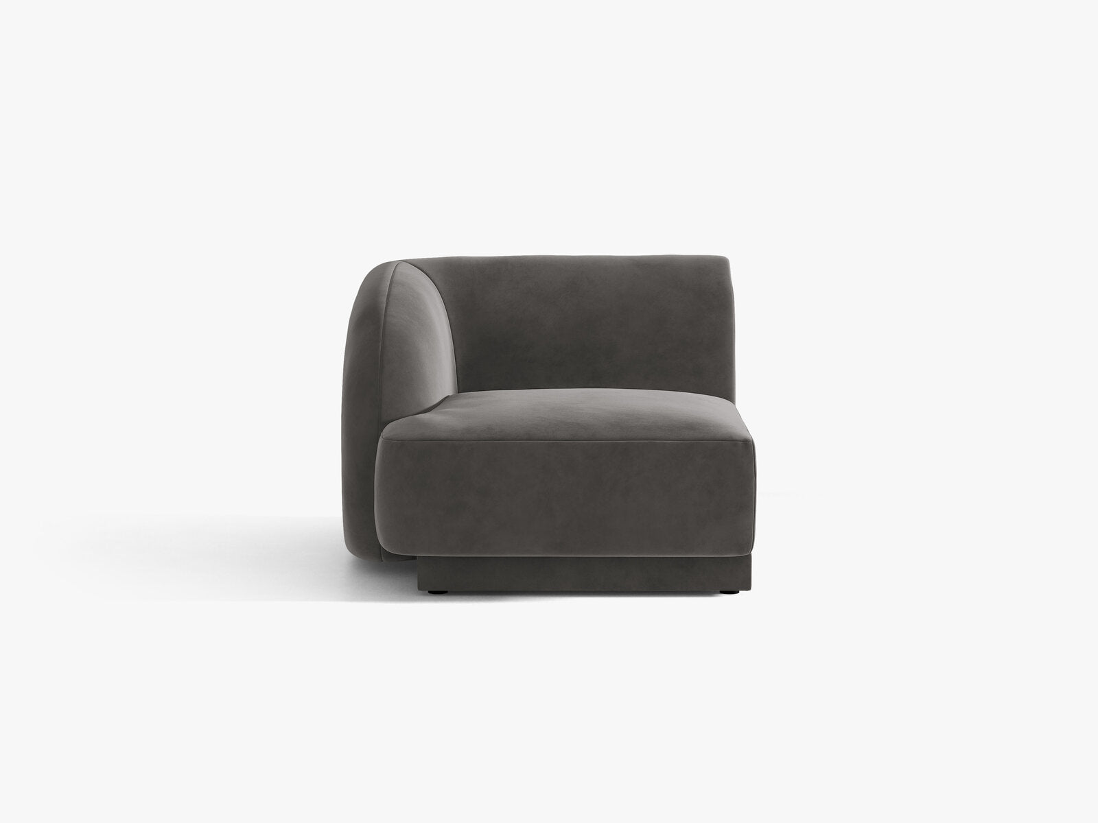 Micadoni Eckmodul Miley 1-Sitzer Samt Venus Grau Links