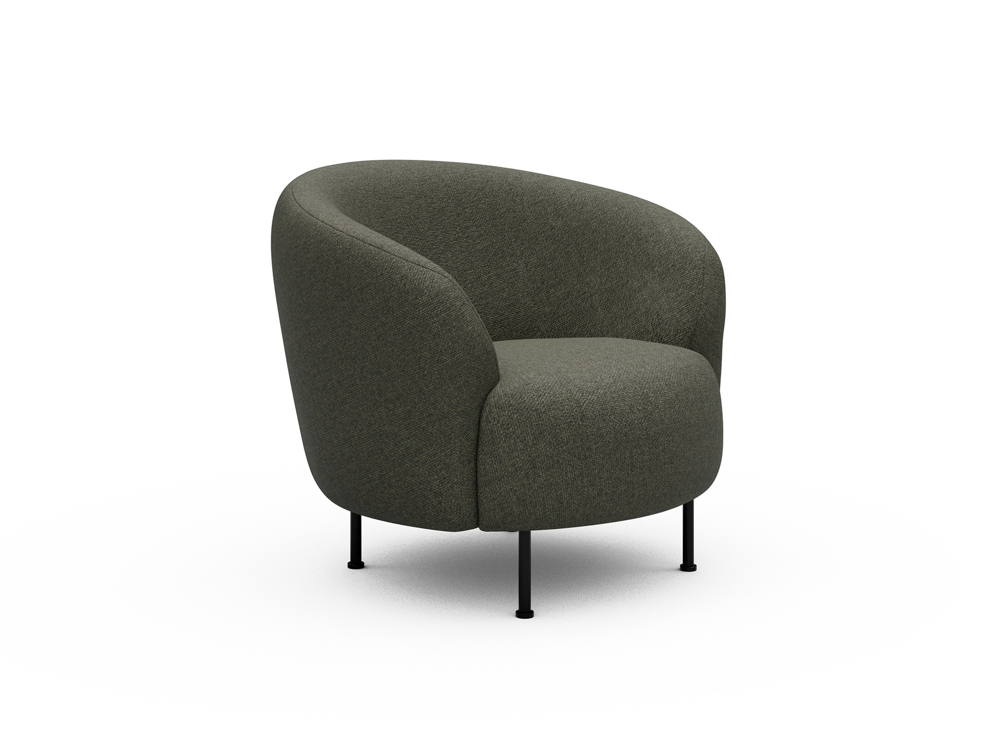 Sessel Ronda Metallbeine Schwarz Strukturierter Stoff Sama 335-Winter-Moss