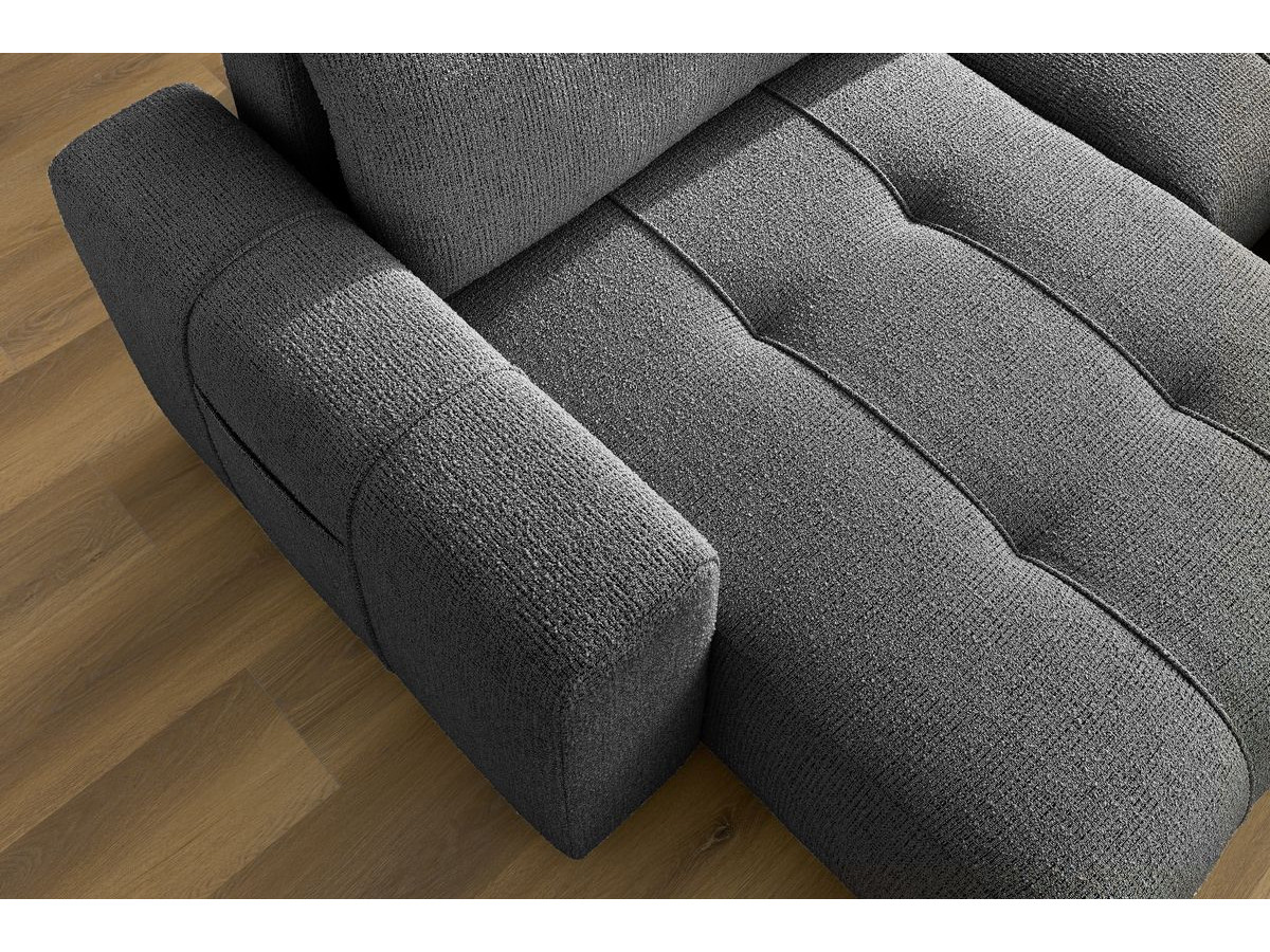 Bobochic Arsene Wohnlandschaft Melange-Stoff Dunkelgrau Ecke links