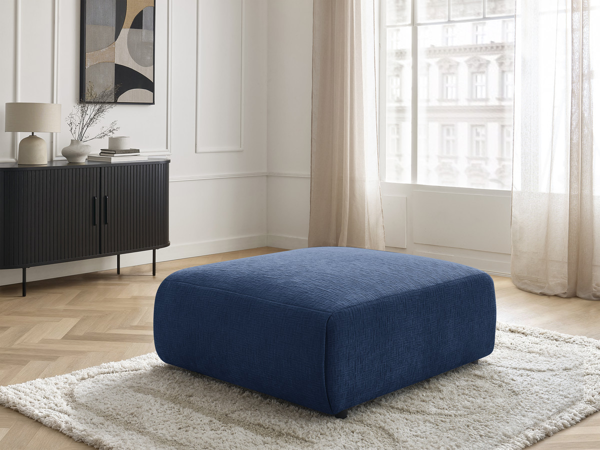 Bobochic Jana Pouf 94 × 114 cm Strukturstoff Dunkelblau