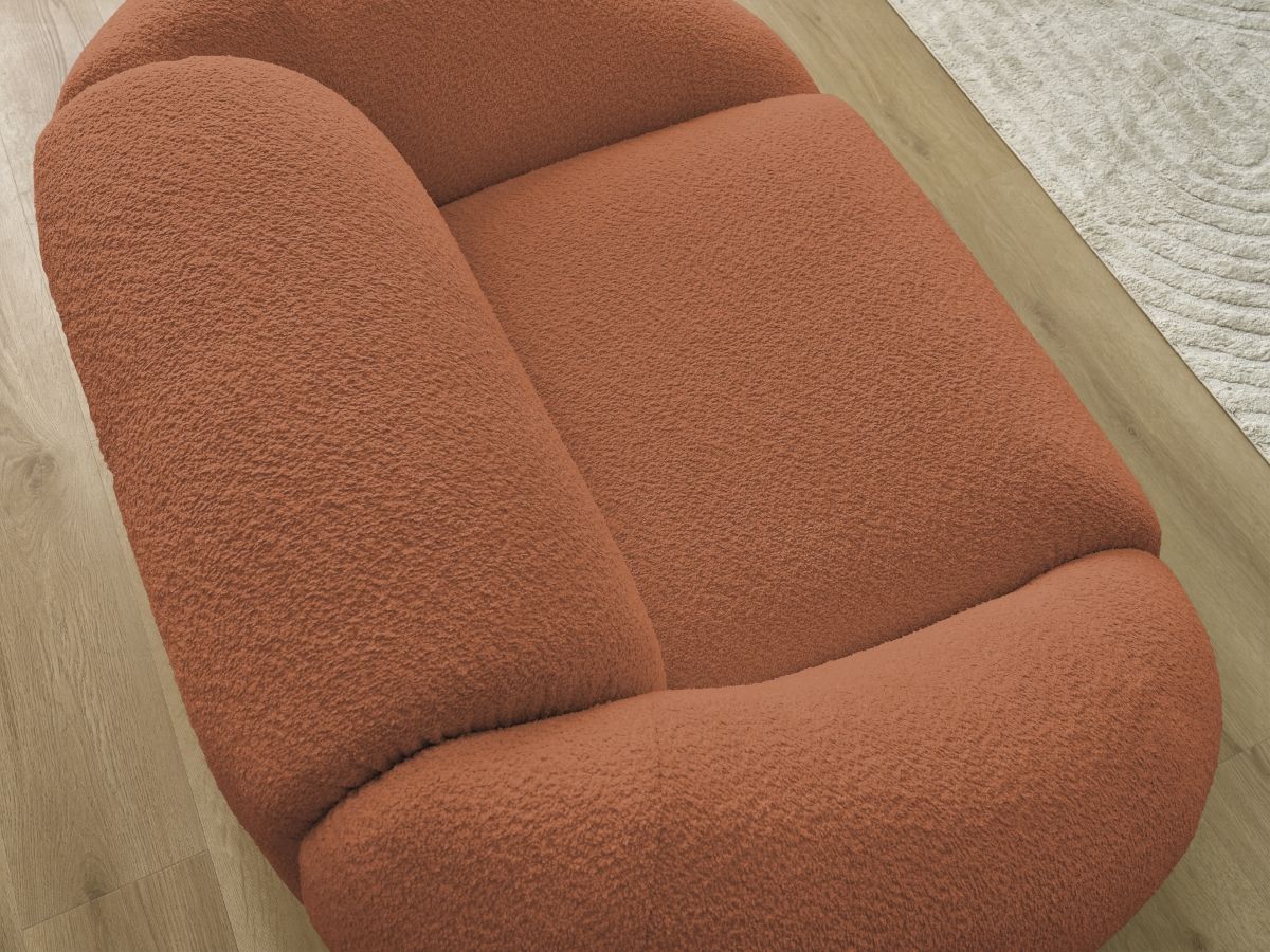 Bobochic Tina Sessel Bouclé-Stoff Orange
