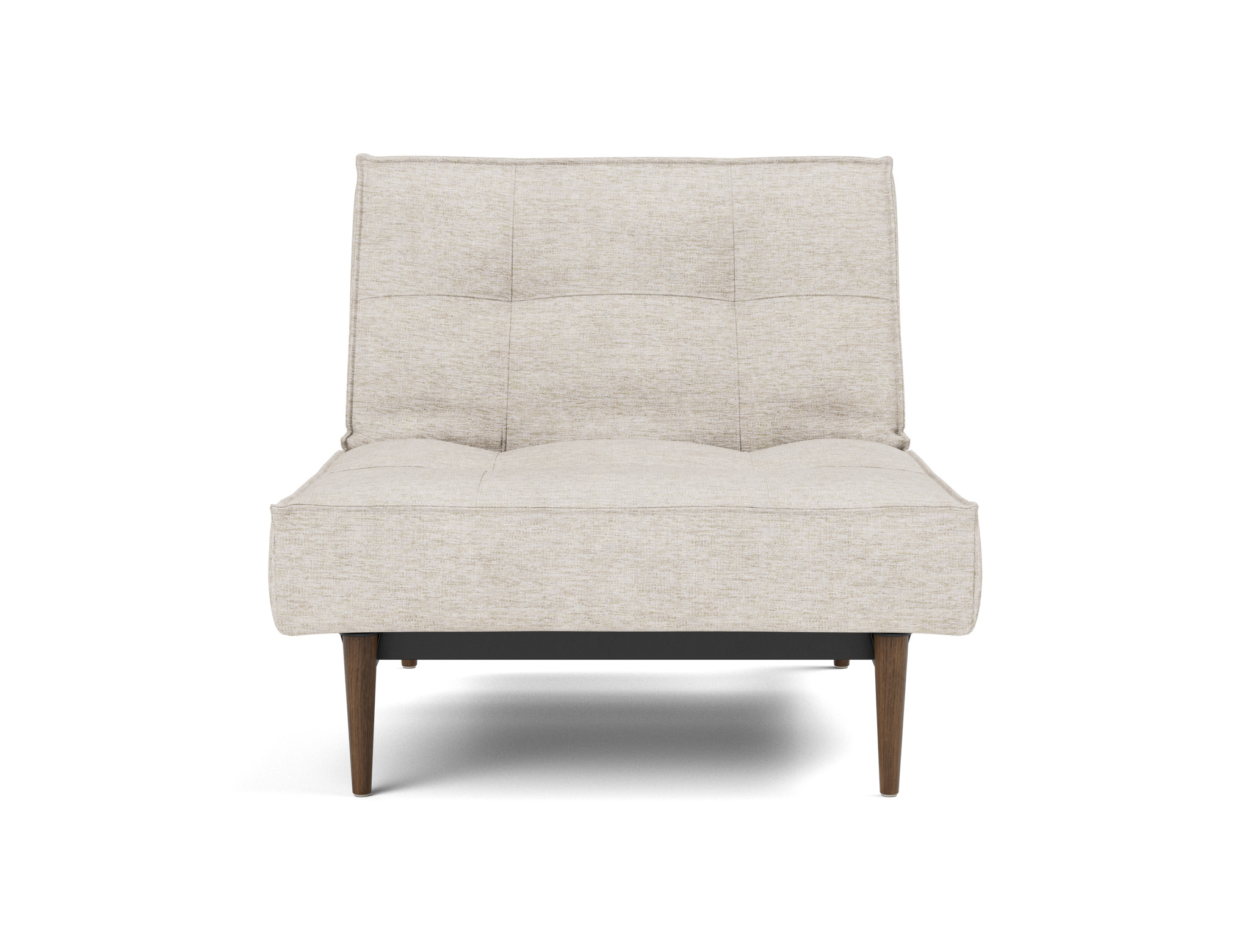 Sessel Splitback Chenille Yuveno 470-Natural Beine Styletto Eiche dunkel