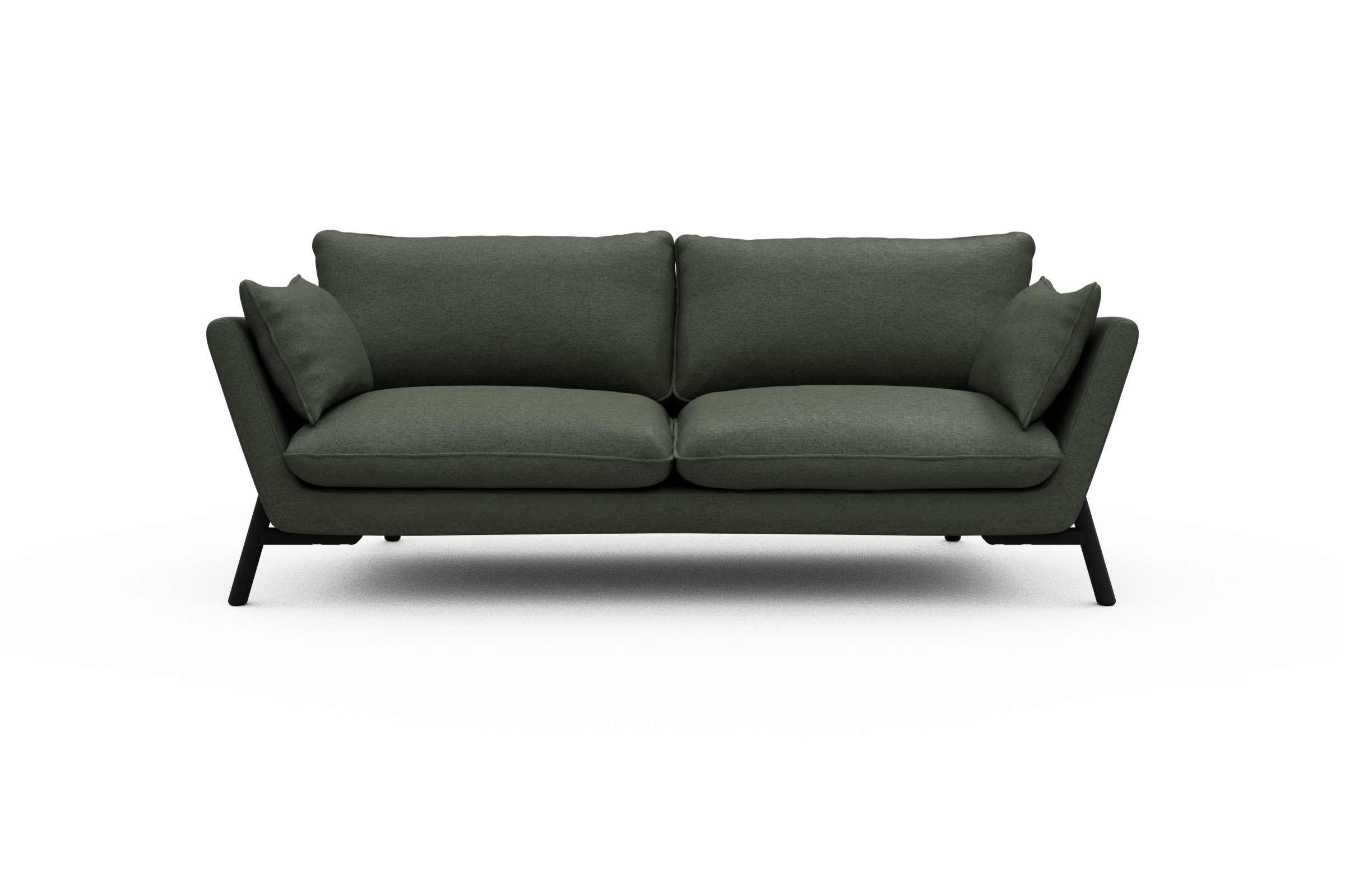 Skandi Home Sofa Emil 3-Sitzer Beinfarbe Eiche Schwarz Denari-Forest-Green moebelfaktor