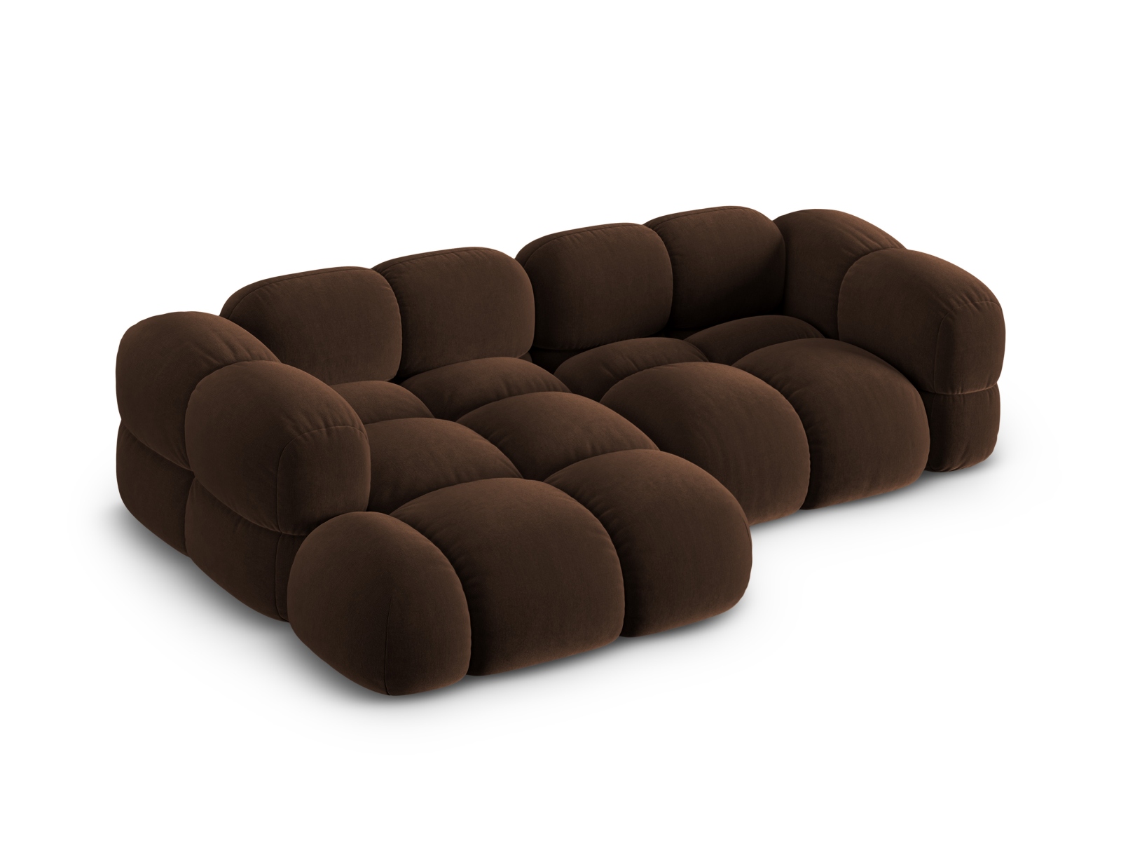 Cosmopolitan Design Ecksofa Loretto 3-Sitzer Samt Vogue Schokolade Links