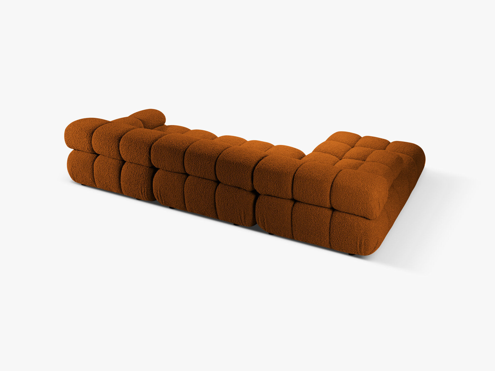 Micadoni Modulares Ecksofa Bellis 4-Sitzer Links Boucle Rolf Ziegel