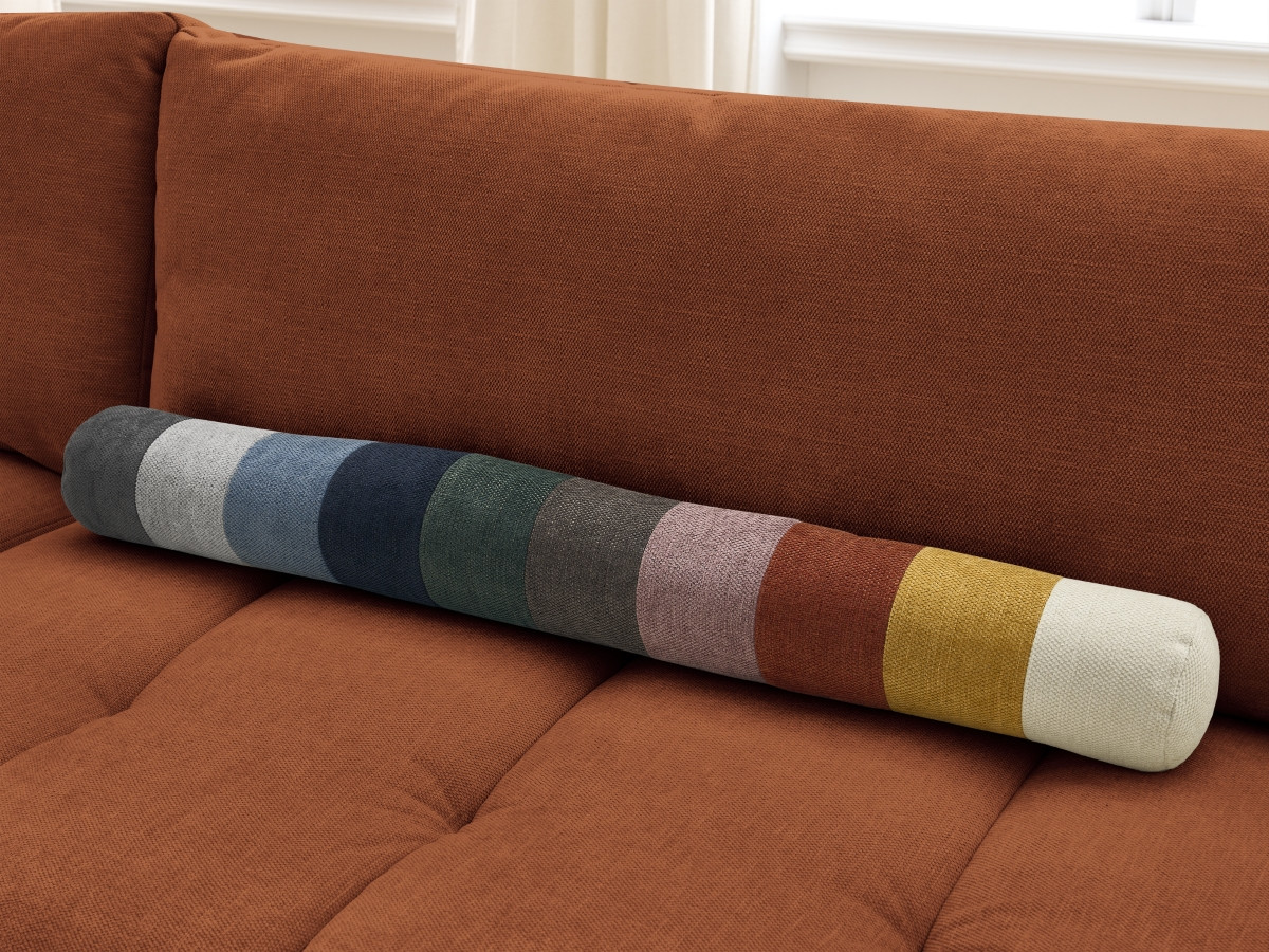 Bobochic Fuji Schlafsofa 3-Sitzer mit Bettkasten Stoff Orange