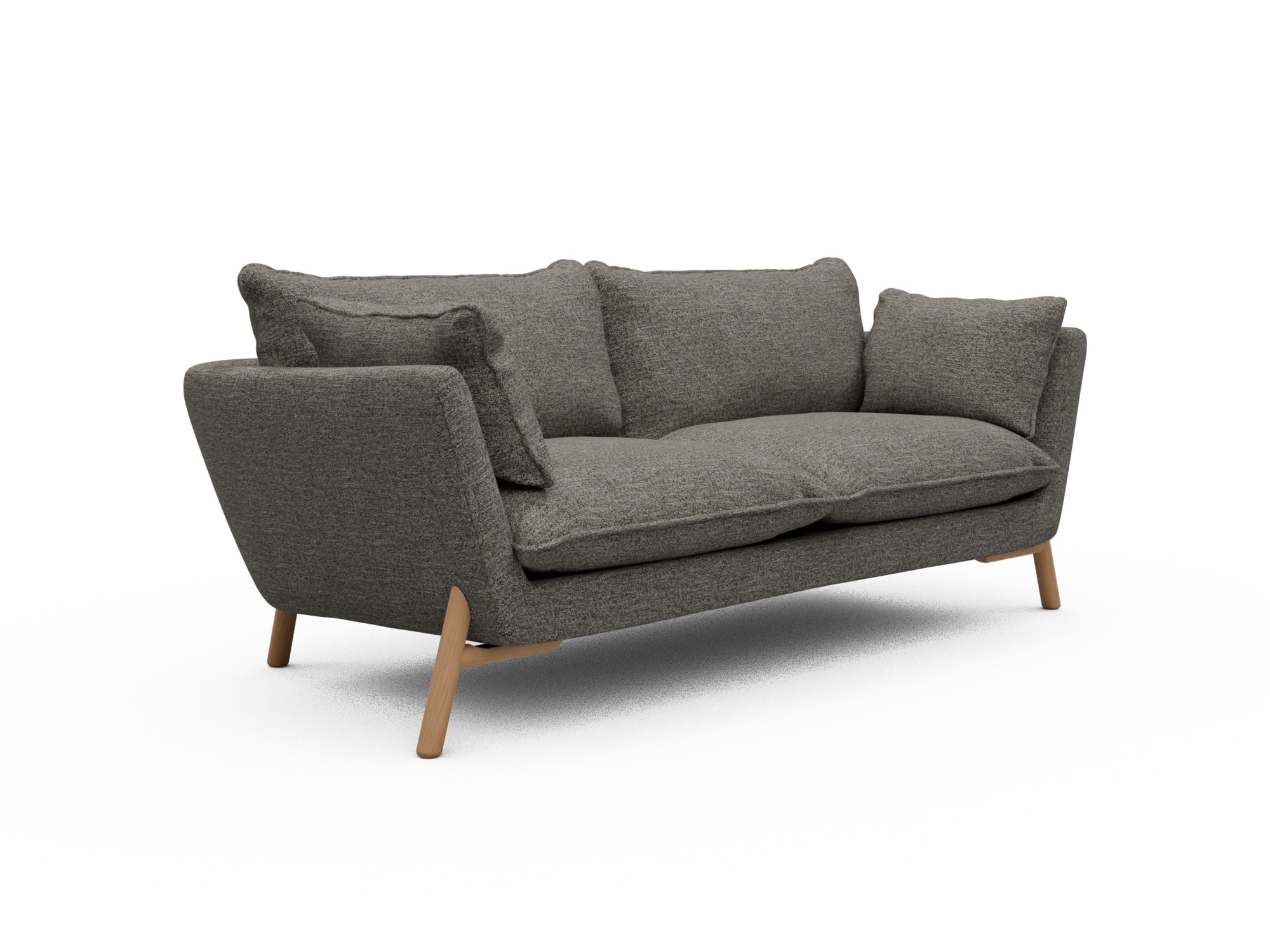 Skandi Home Sofa Emil Soft 2-Sitzer Beinfarbe Eiche Natur Carreno-Sepie-Brown moebelfaktor