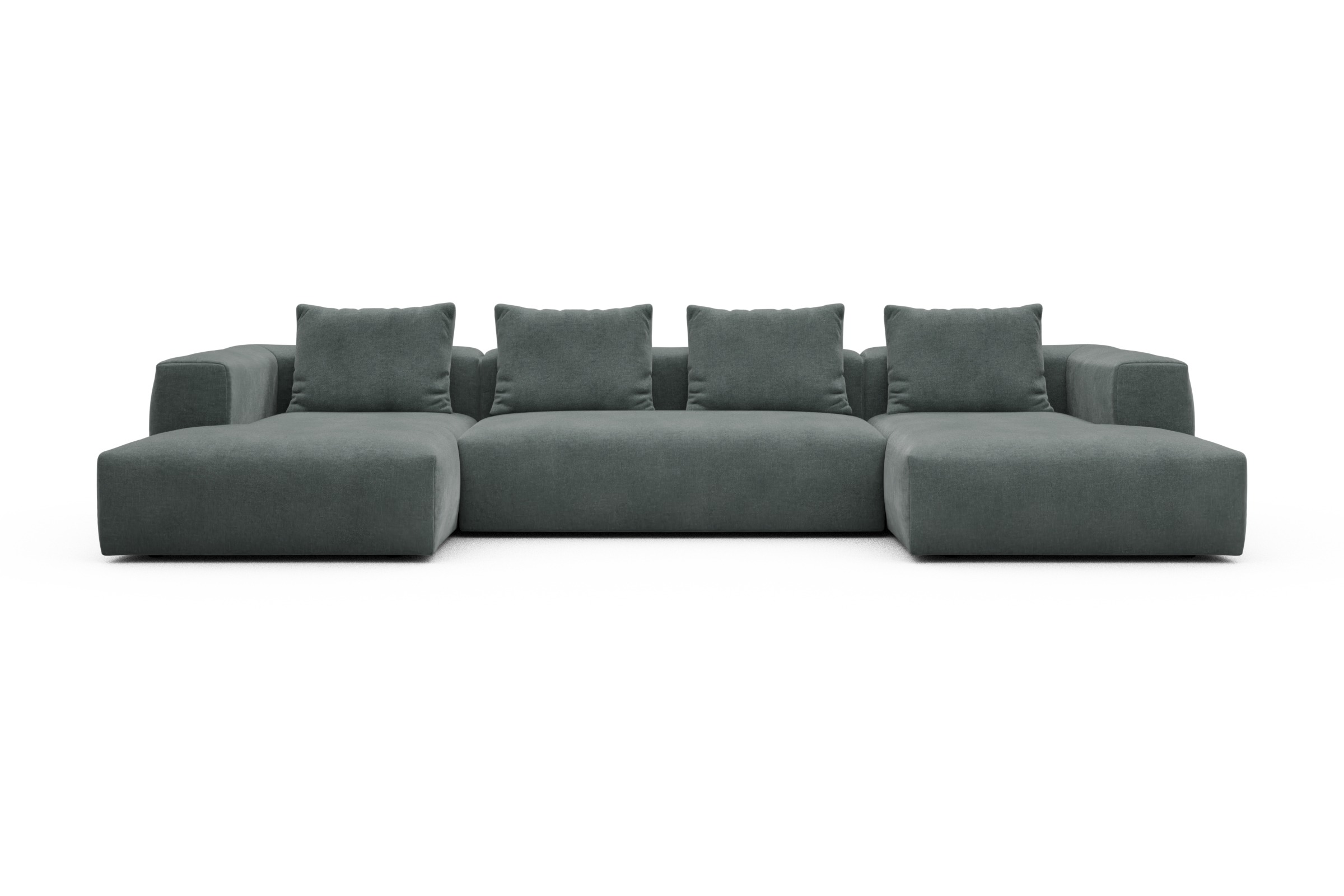 Skandi Home Wohnlandschaft Fred mit 2-Sitzer und Chaiselongue beidseitig Smooth-Silver-Grey moebelfaktor