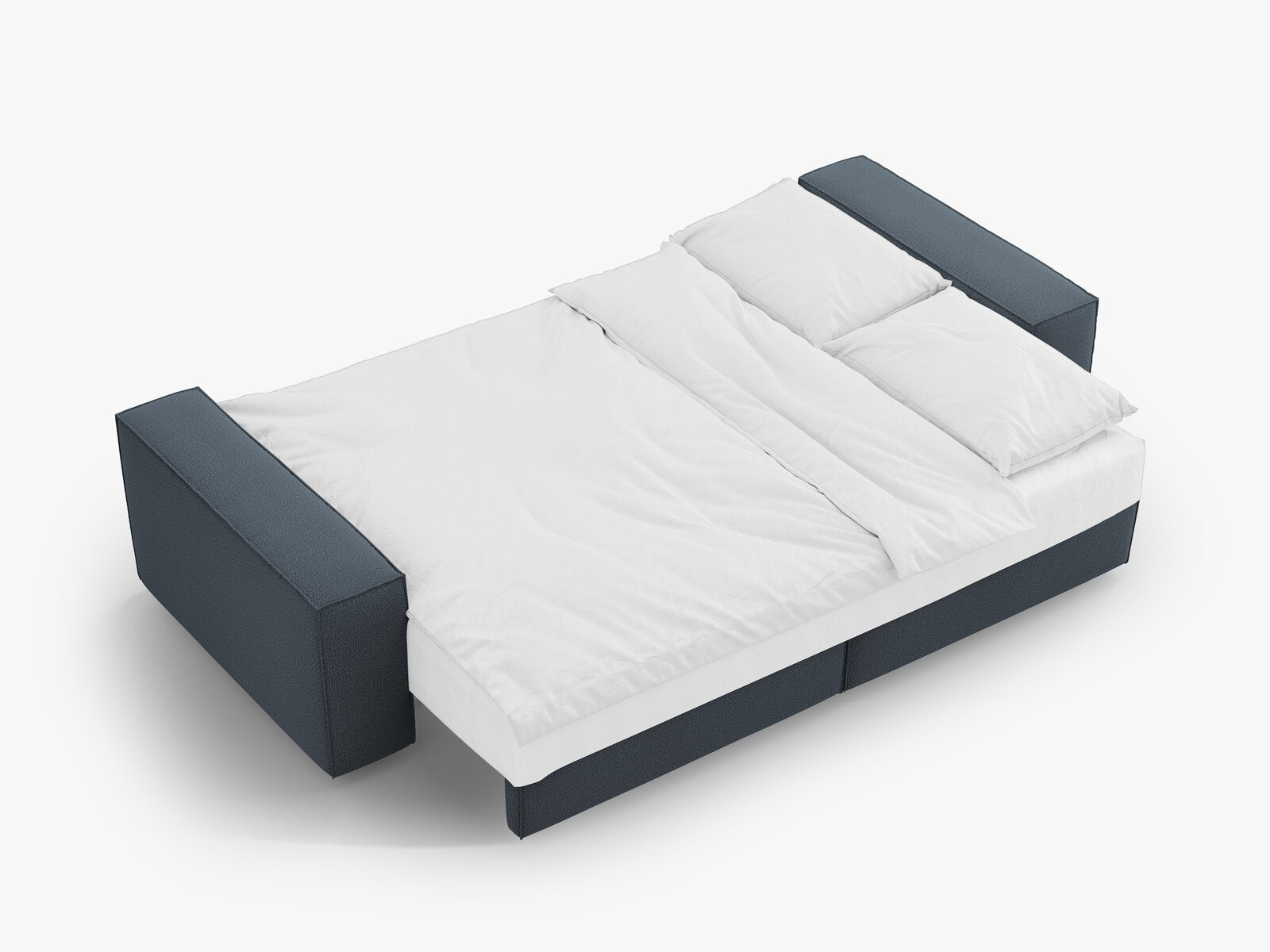 Micadoni Schlafsofa Jodie 3-Sitzer Strukturierter Stoff Blau