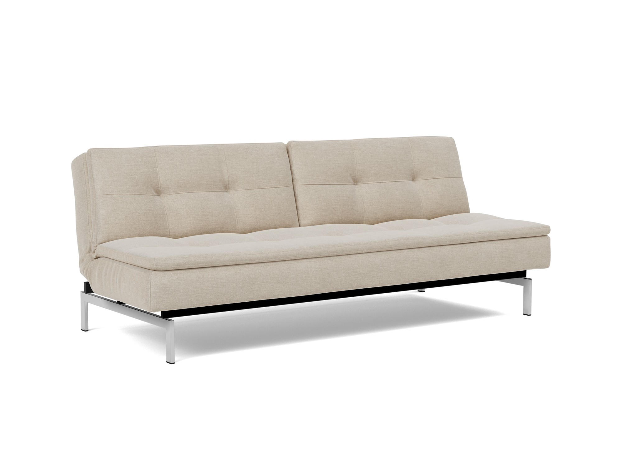 Schlafsofa Dublexo Flachgewebe Phobos 586-Latte Beine Chrom