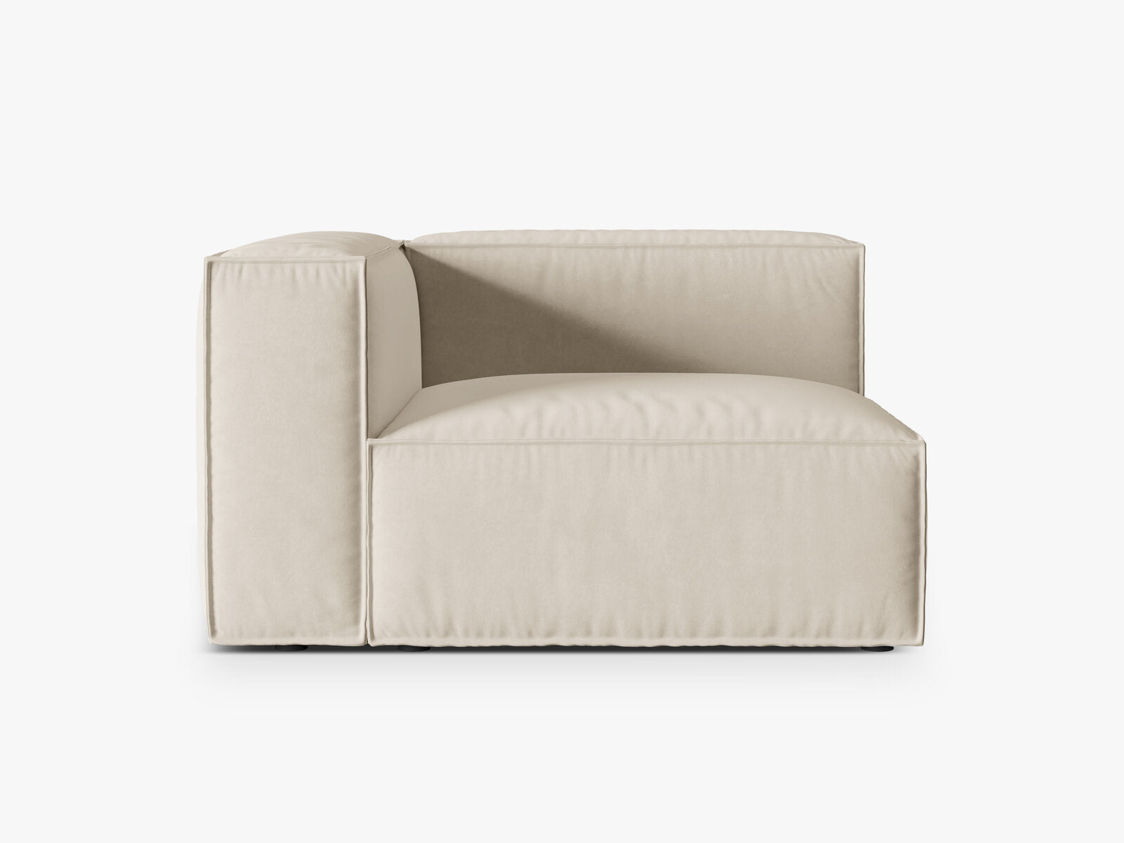 Micadoni Eckmodul Groß Nuria 1-Sitzer Links Samt Beige