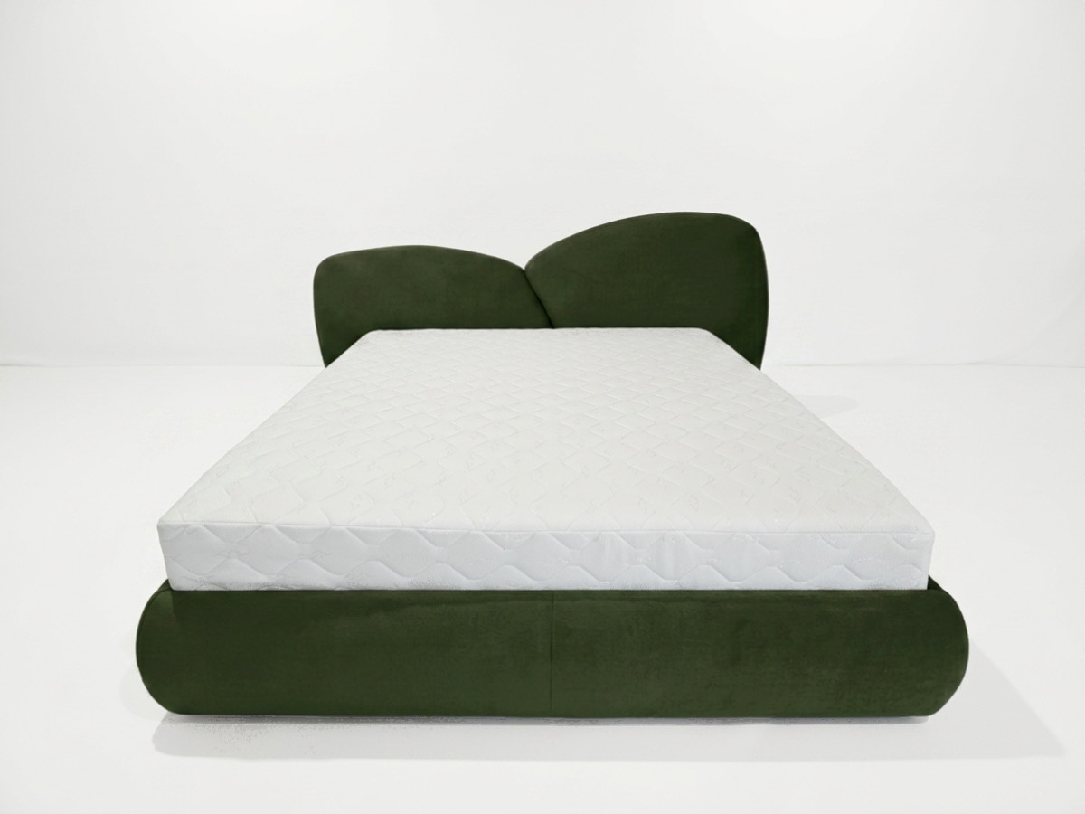 Bobochic Danae Polsterbett Samt Grün, Liegefläche 140 × 190 cm