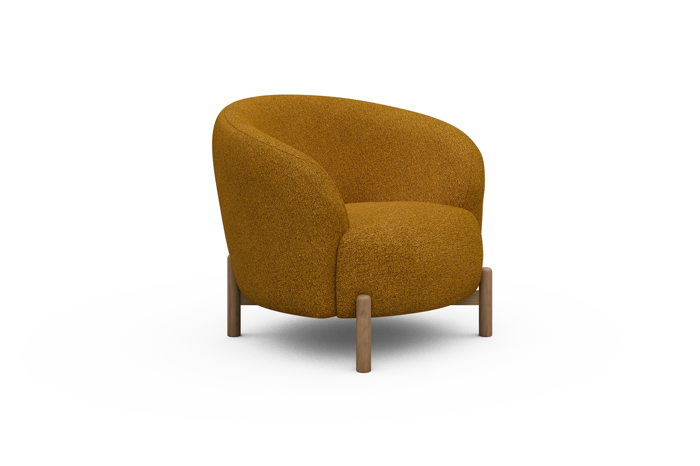 Sessel Ronda Holzbeine Eiche Natur Boucle-Ochre