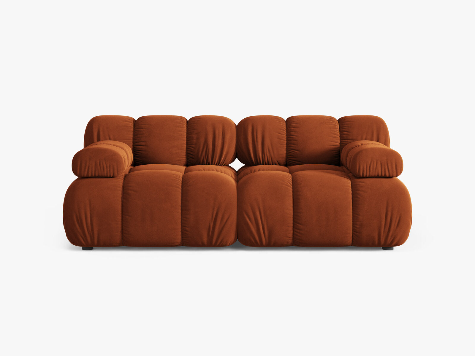 Micadoni Modulares Sofa Bellis 2-Sitzer Samt Bluvel Terrakotta