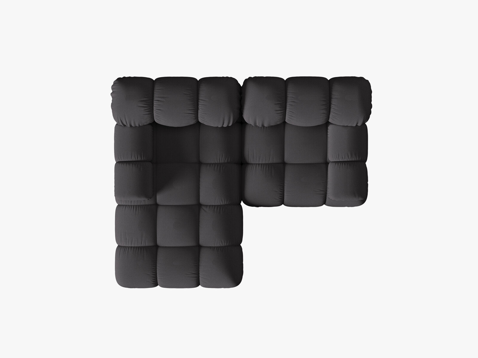 Micadoni Modulares Ecksofa Bellis 3-Sitzer Links 3D-Stoff Sonic Espresso