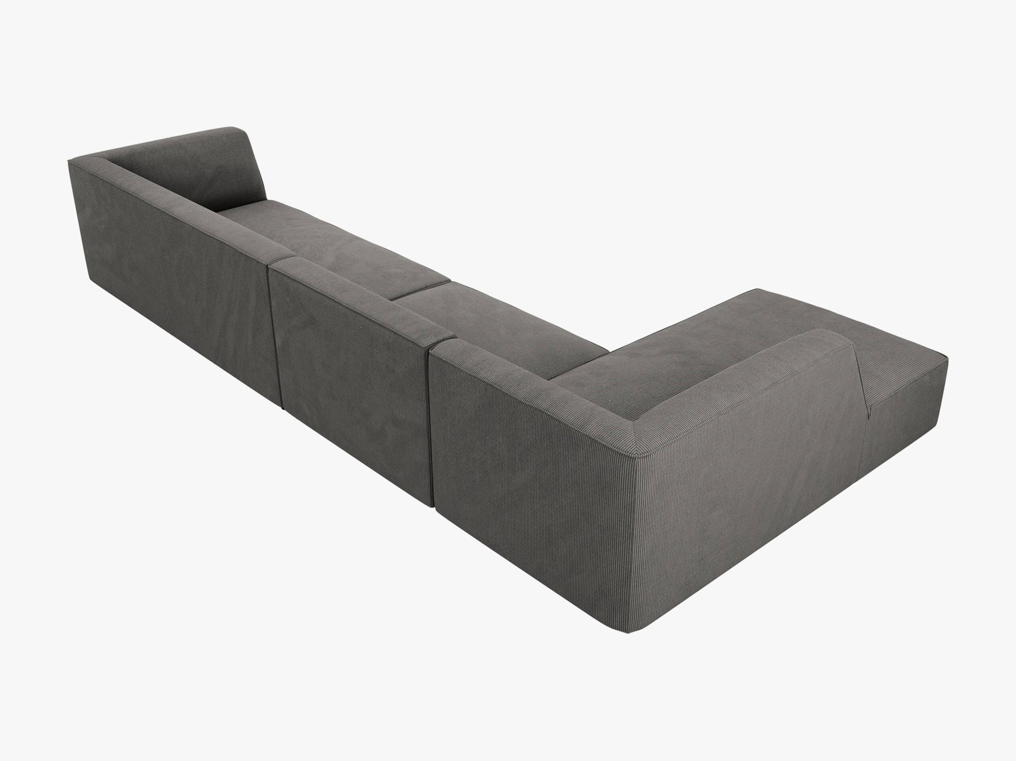Micadoni Ecksofa Ruby 5-Sitzer Links Kord Scala Dunkelgrau