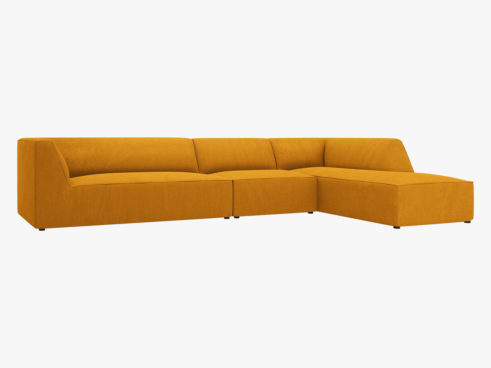 Micadoni Ecksofa Ruby 5-Sitzer Rechts Kord Scala Gelb