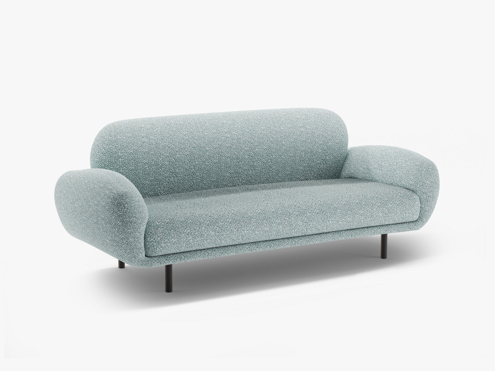 Micadoni Sofa Poppy 2-Sitzer große Version Chenille Silencio Gedämpftes Blau