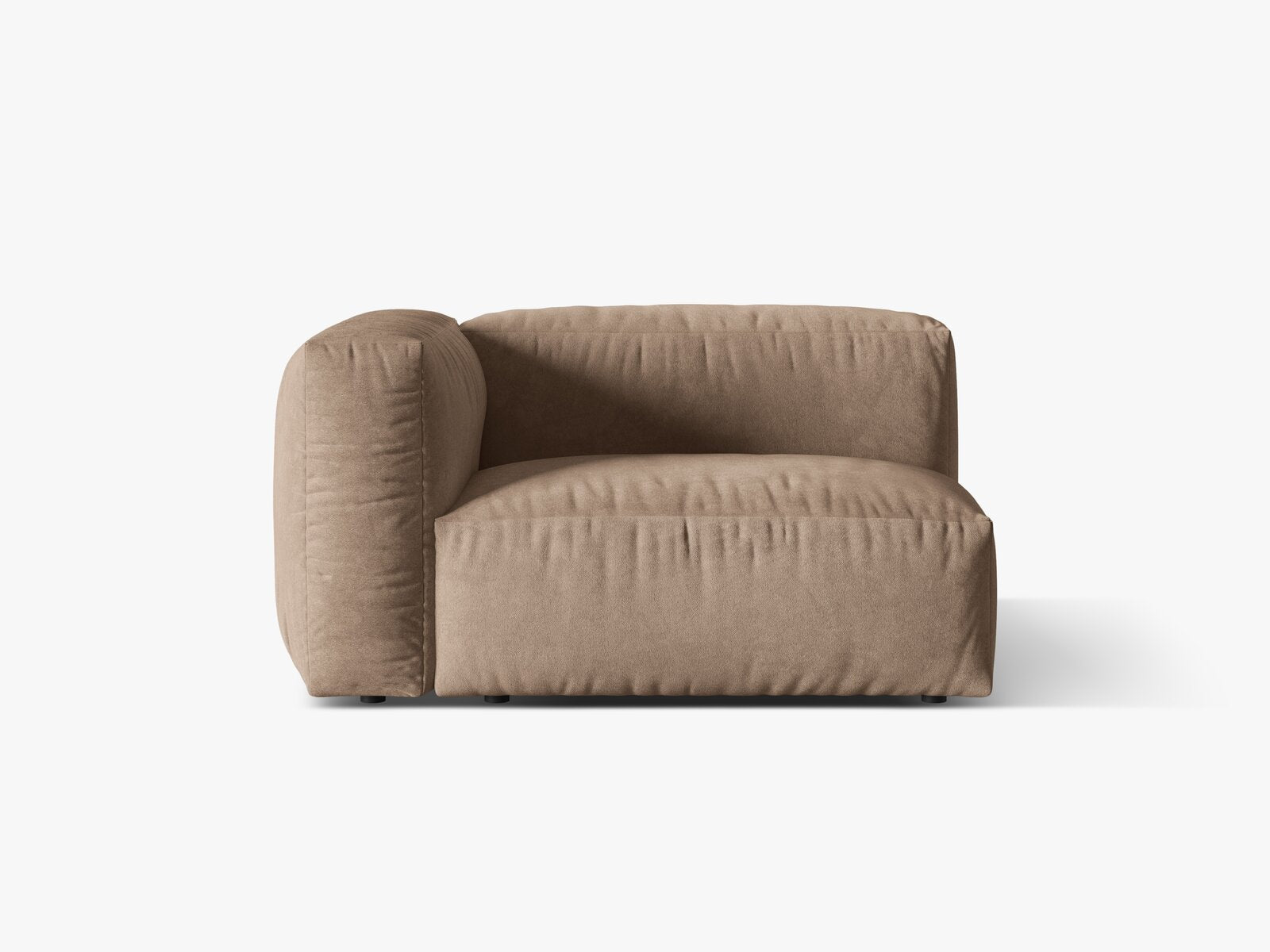Micadoni Eckmodul Martina 1-Sitzer Links Samt Vogue Dunkelbeige
