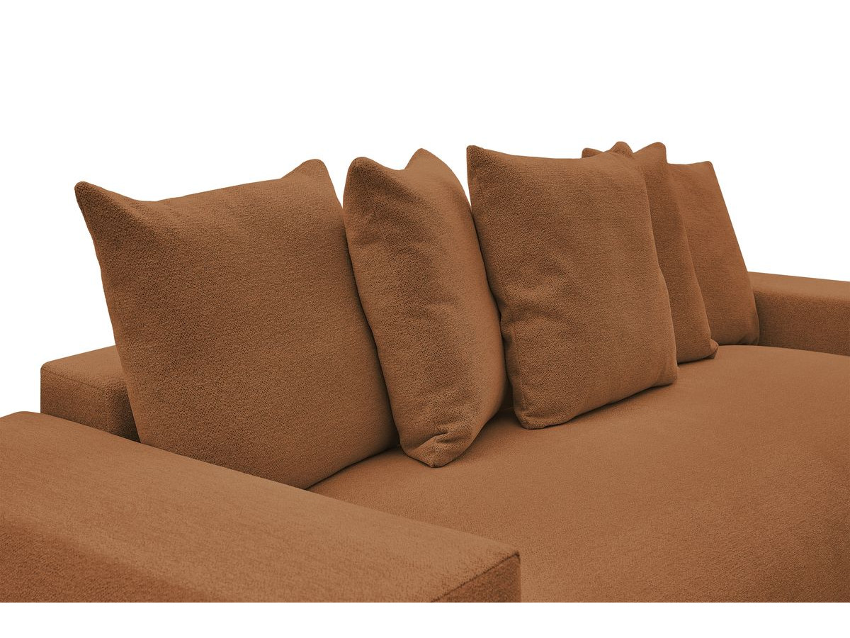 Bobochic Voltaire Schlafsofa 3-Sitzer mit Bettkasten Melange-Stoff Orange