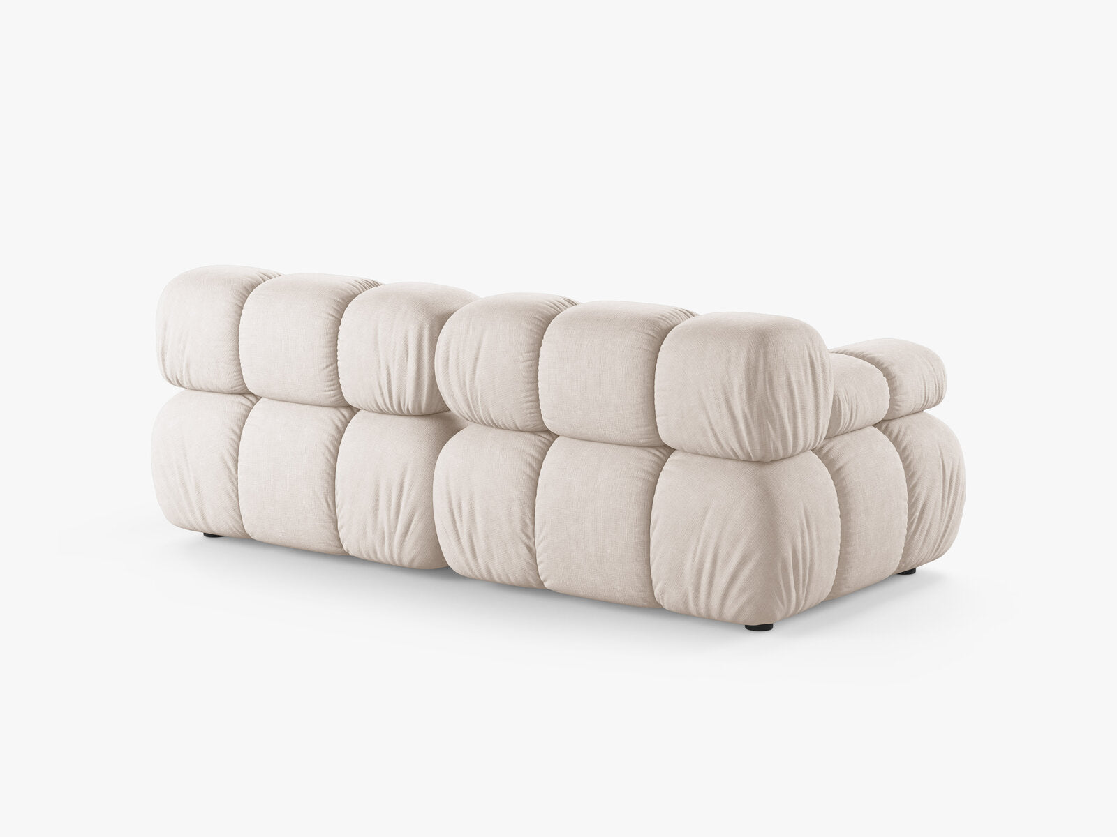 Micadoni Modulares Sofa Bellis 2-Sitzer Strukturierter Stoff Liberty Beige