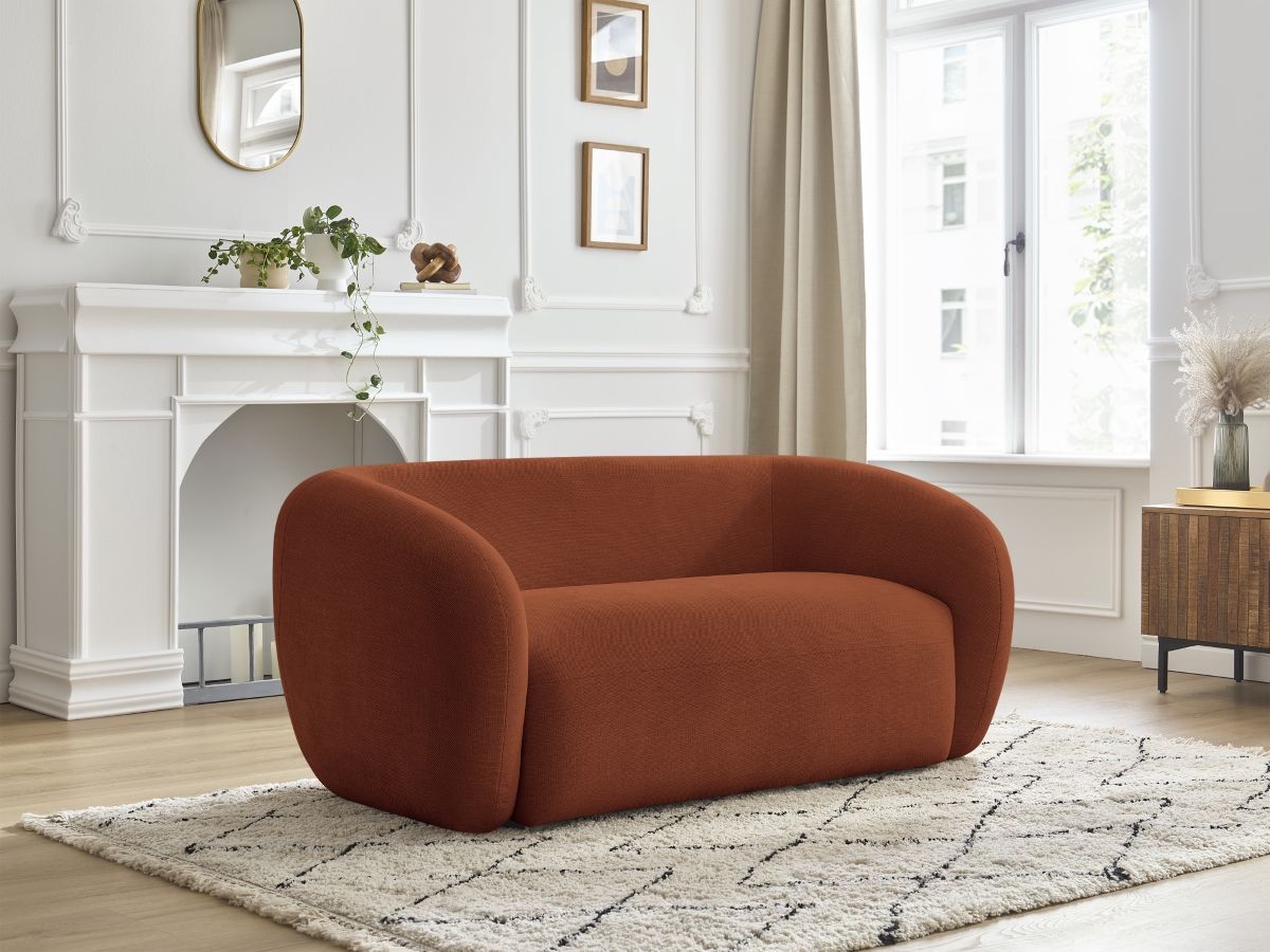 Bobochic Celine Sofa 2-Sitzer Stoff Orange
