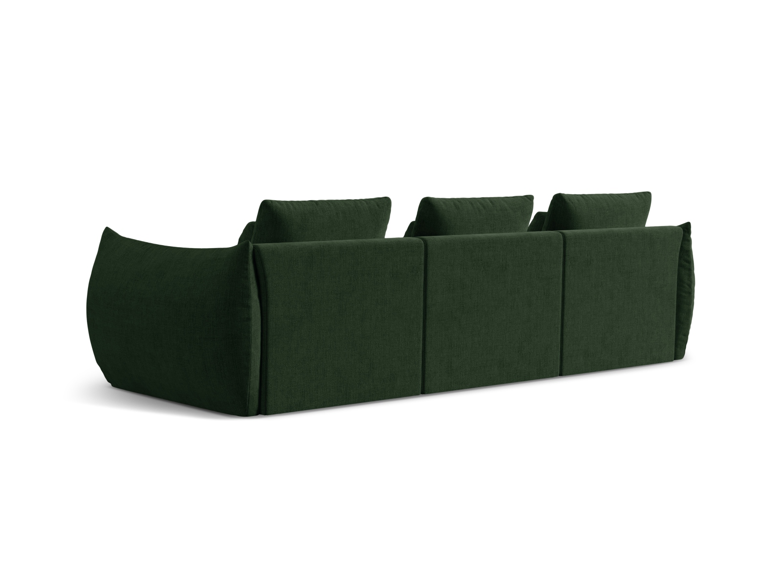 Micadoni Sofa Bloom 4-Sitzer Strukturierter Stoff Moßgrün
