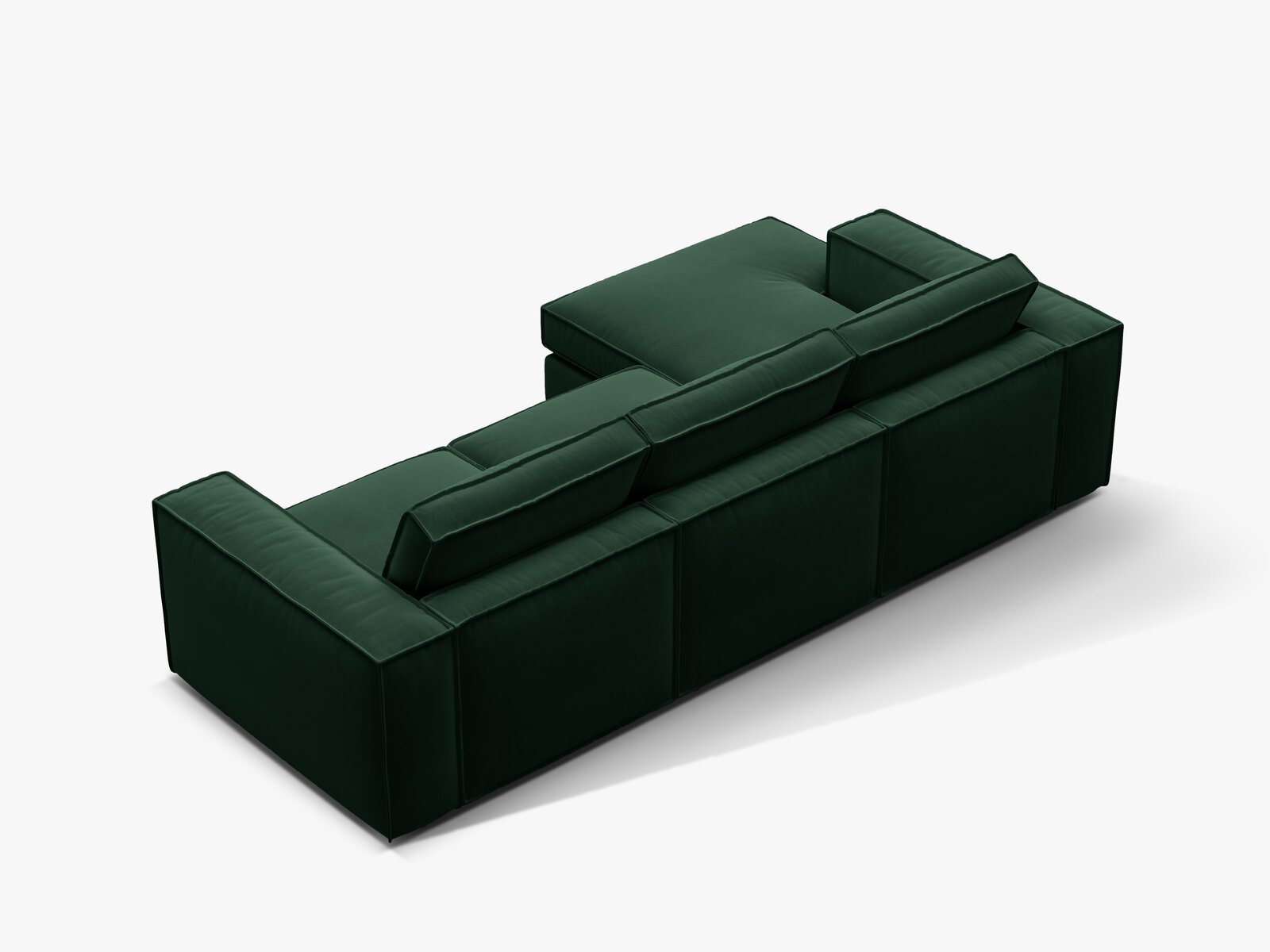 Micadoni modulares Ecksofa Pola 3-Sitzer Links Samt Salvador Flaschengrün