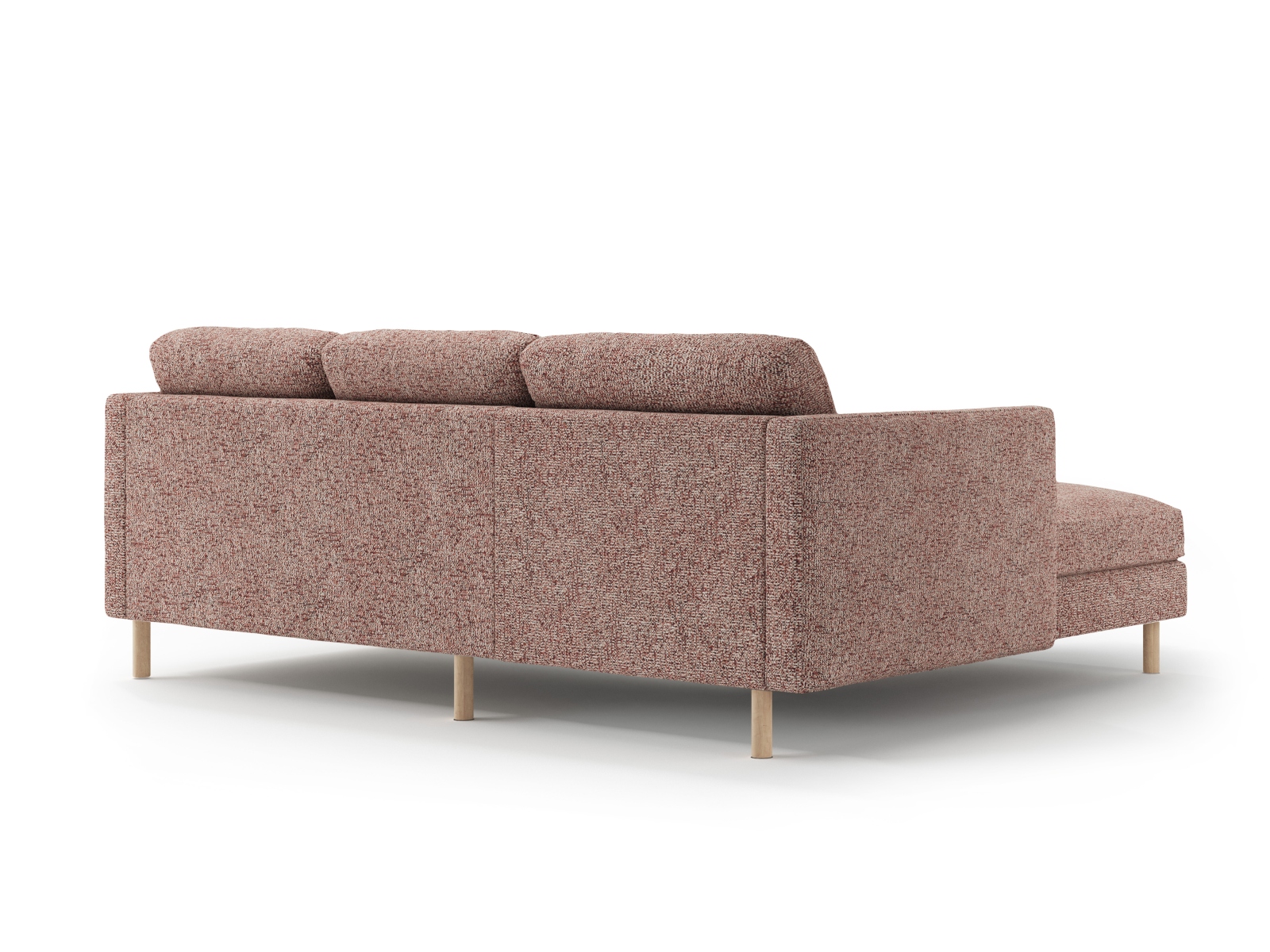Micadoni Ecksofa Eden 3-Sitzer Links Strukturierter Stoff Rosa Melange