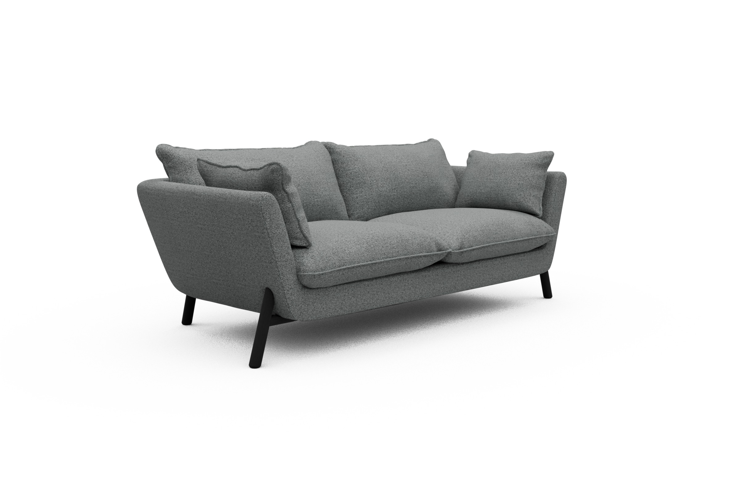 Sofa Emil PREMIUM 2-Sitzer Beinfarbe Eiche Schwarz Aivi-Gravet-Grey