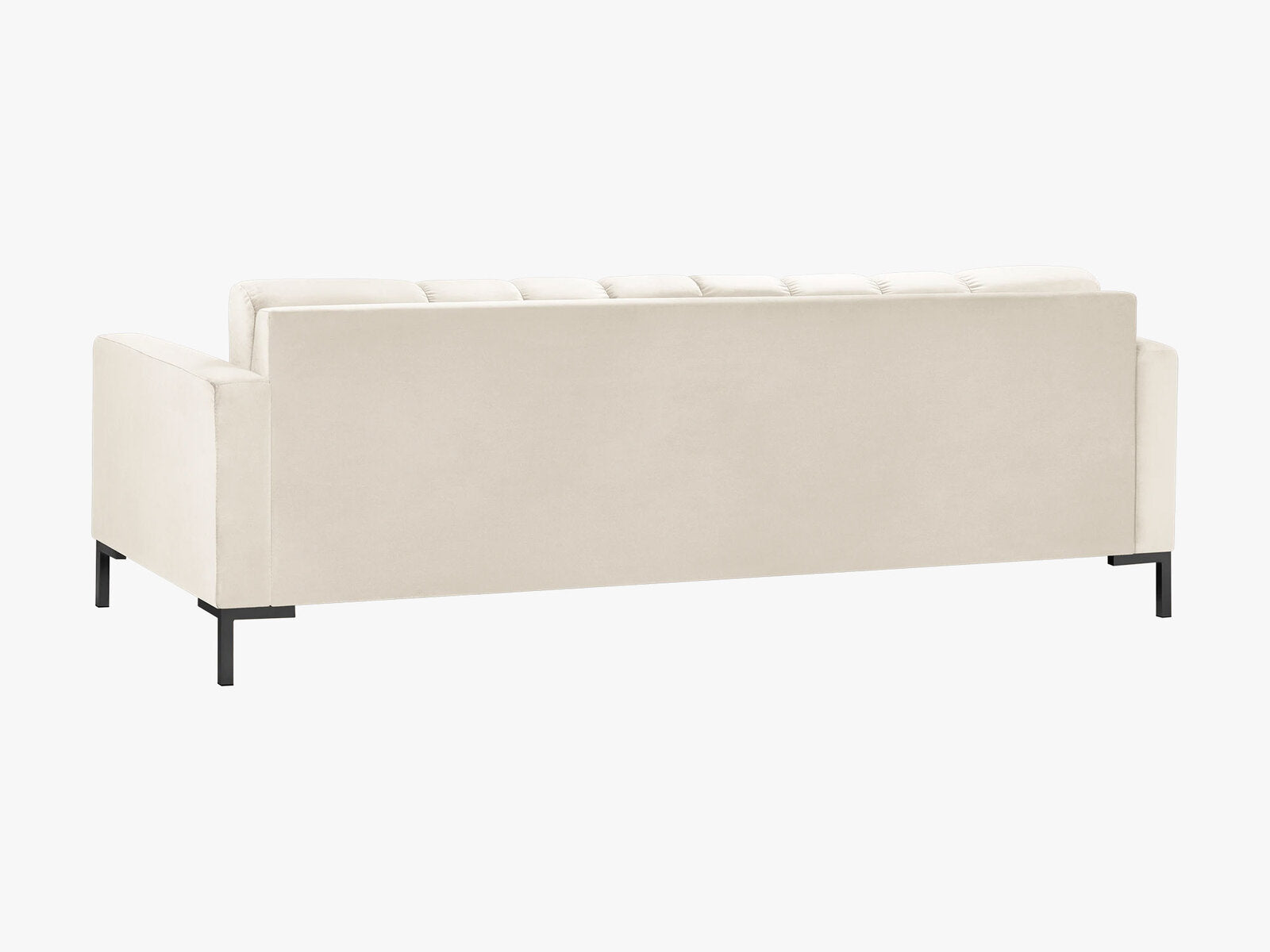 Micadoni Sofa Mamaia 4-Sitzer Samt Bluvel Helles Beige schwarze Beine