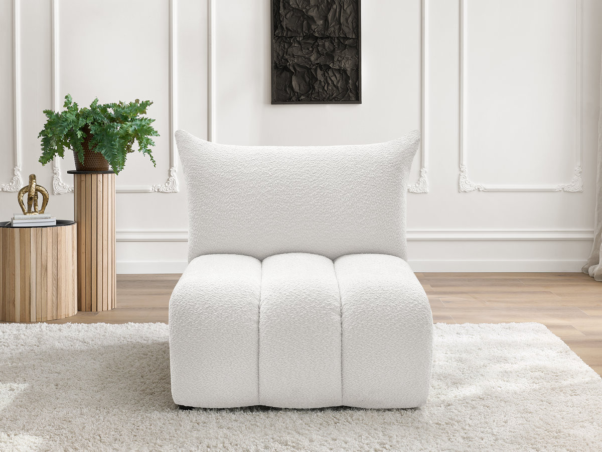 Bobochic Azra Sofamodul 1-Sitzer 90 × 112 cm Bouclé-Stoff Weiß