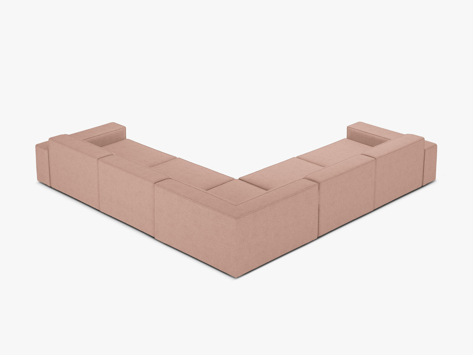 Micadoni Symmetrisches Ecksofa Jodie 6-Sitzer Boucle Baloo Puderrosa