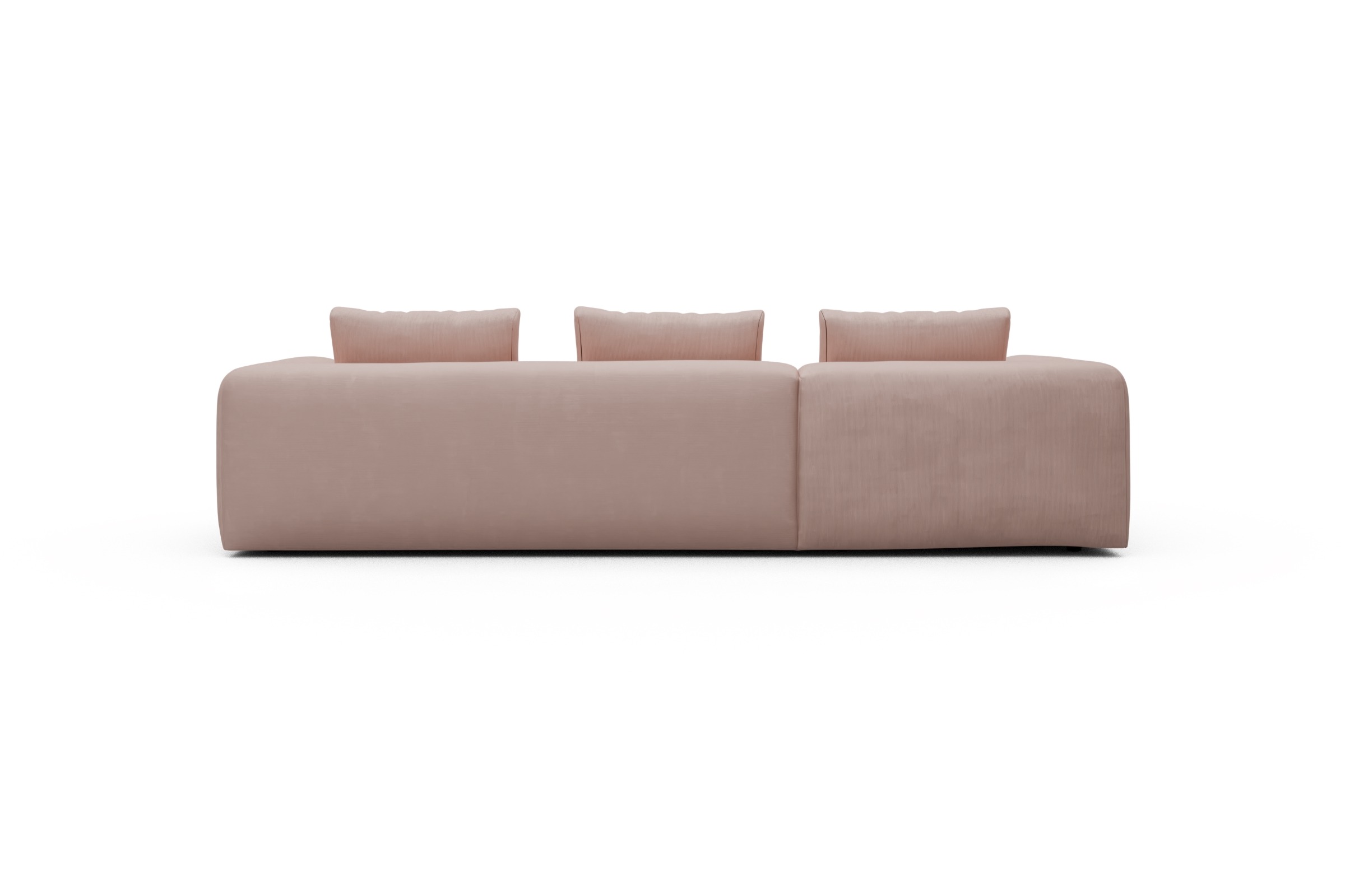 Ecksofa Fred Chaiselongue links mit 2,5-Sitzer Cordufine-Blush