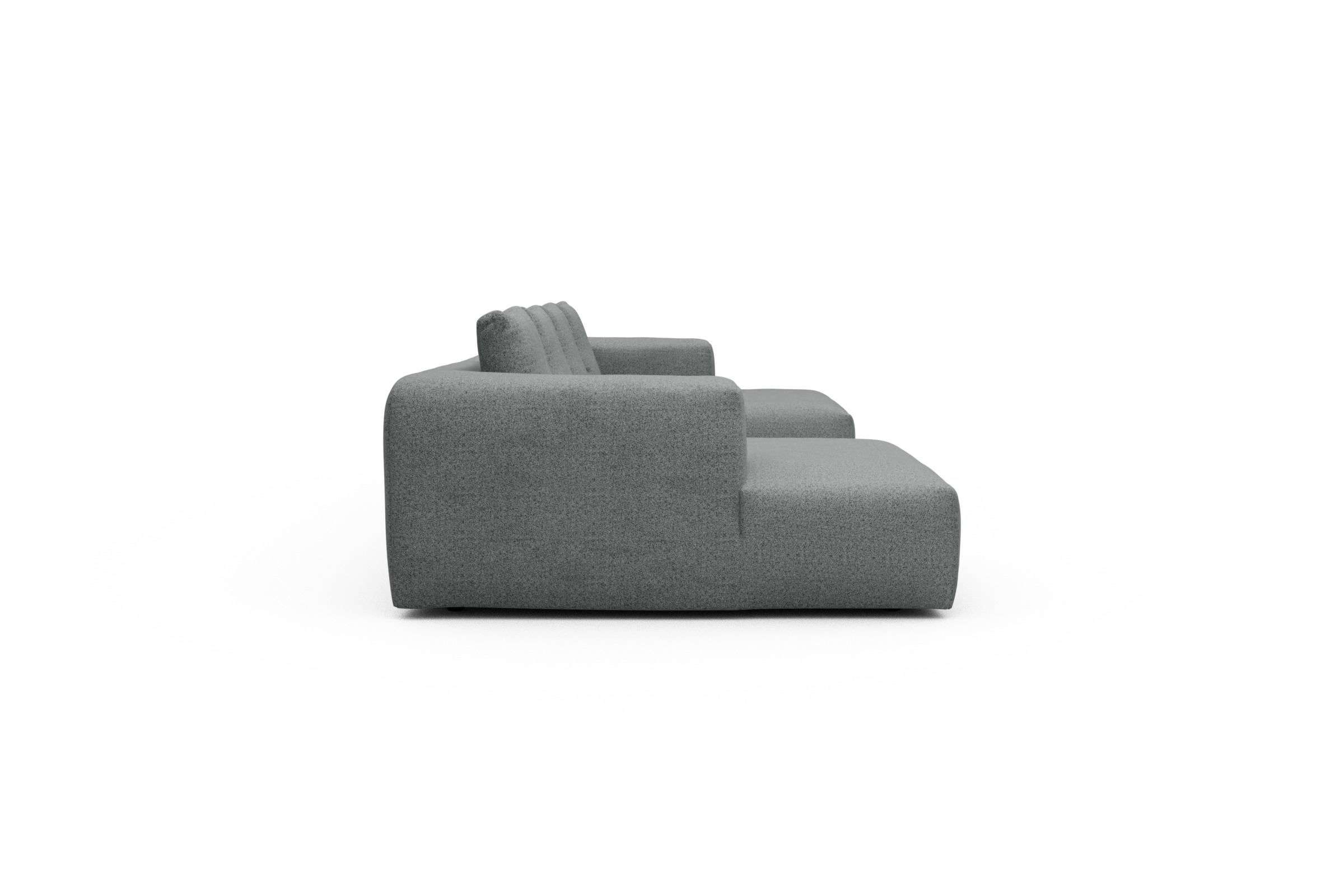 Wohnlandschaft Fred mit 2-Sitzer und Chaiselongue beidseitig Aivi-Gravet-Grey