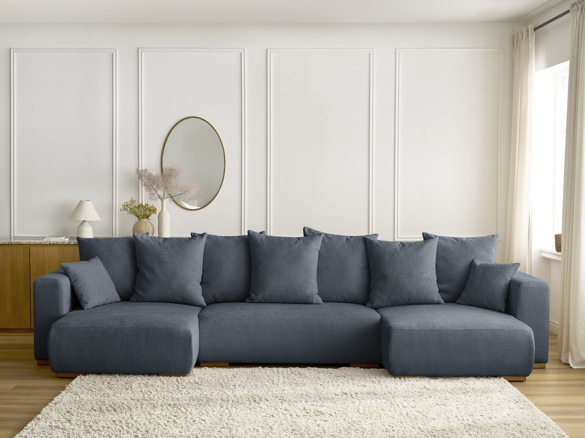 Bobochic Sidonie Wohnlandschaft Melange-Stoff Dunkelblau