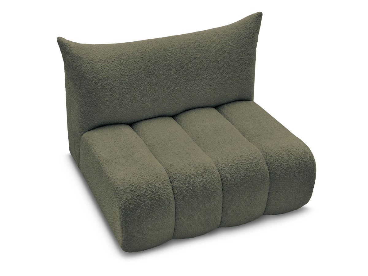 Bobochic Azra Sofamodul 2-Sitzer 120 × 112 cm Bouclé-Stoff Grün