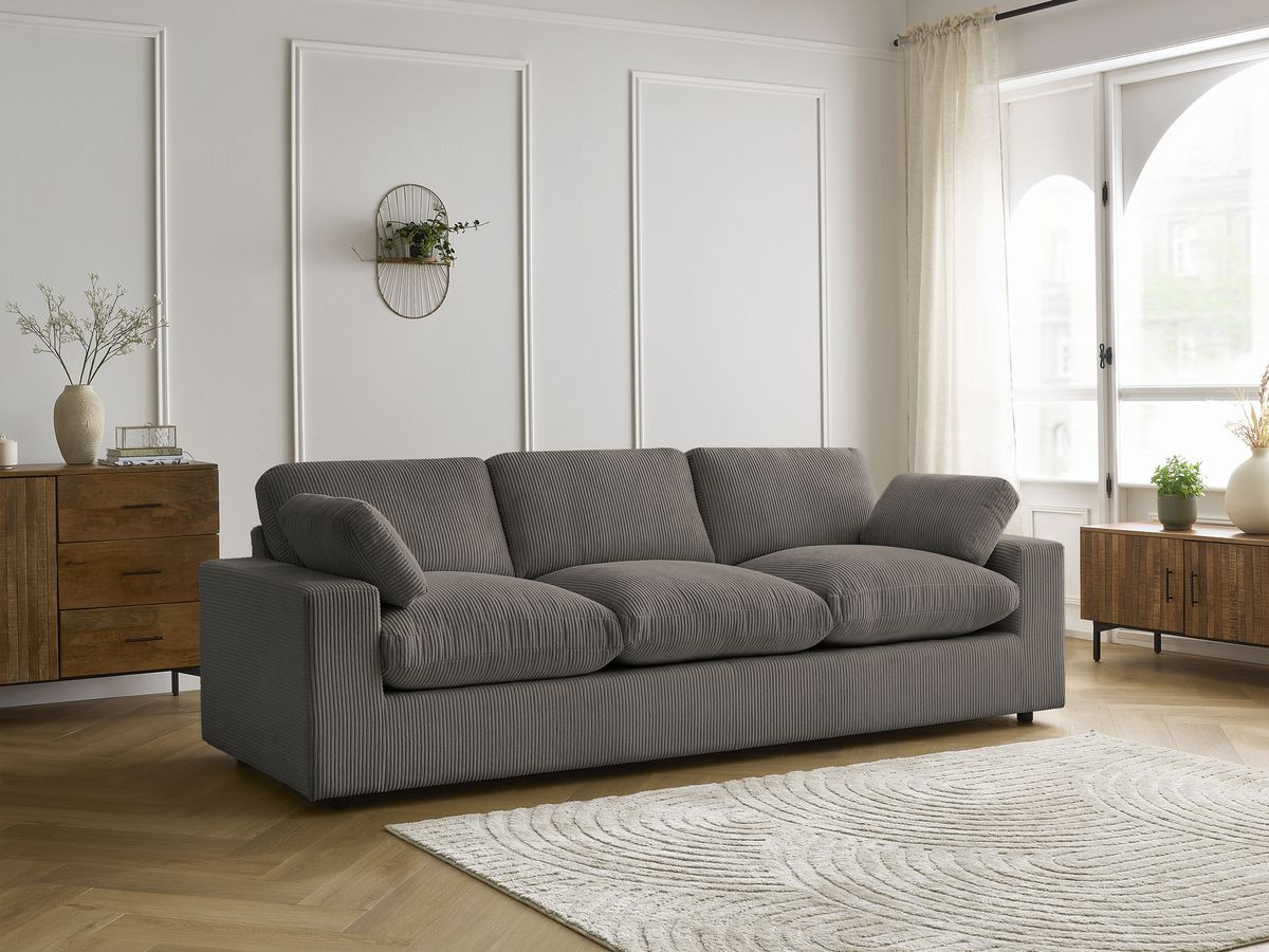 Bobochic Belair Sofa 3-Sitzer 250 × 93 cm Cordsamt Taupe