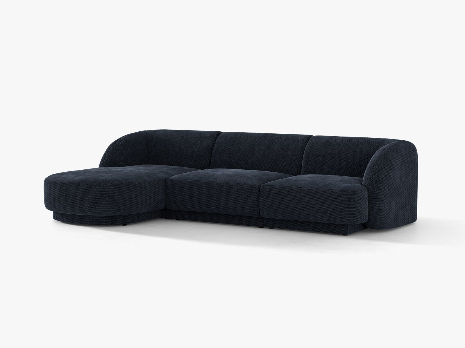 Micadoni Ecksofa Miley 4-Sitzer Chenille Eden Marineblau Links