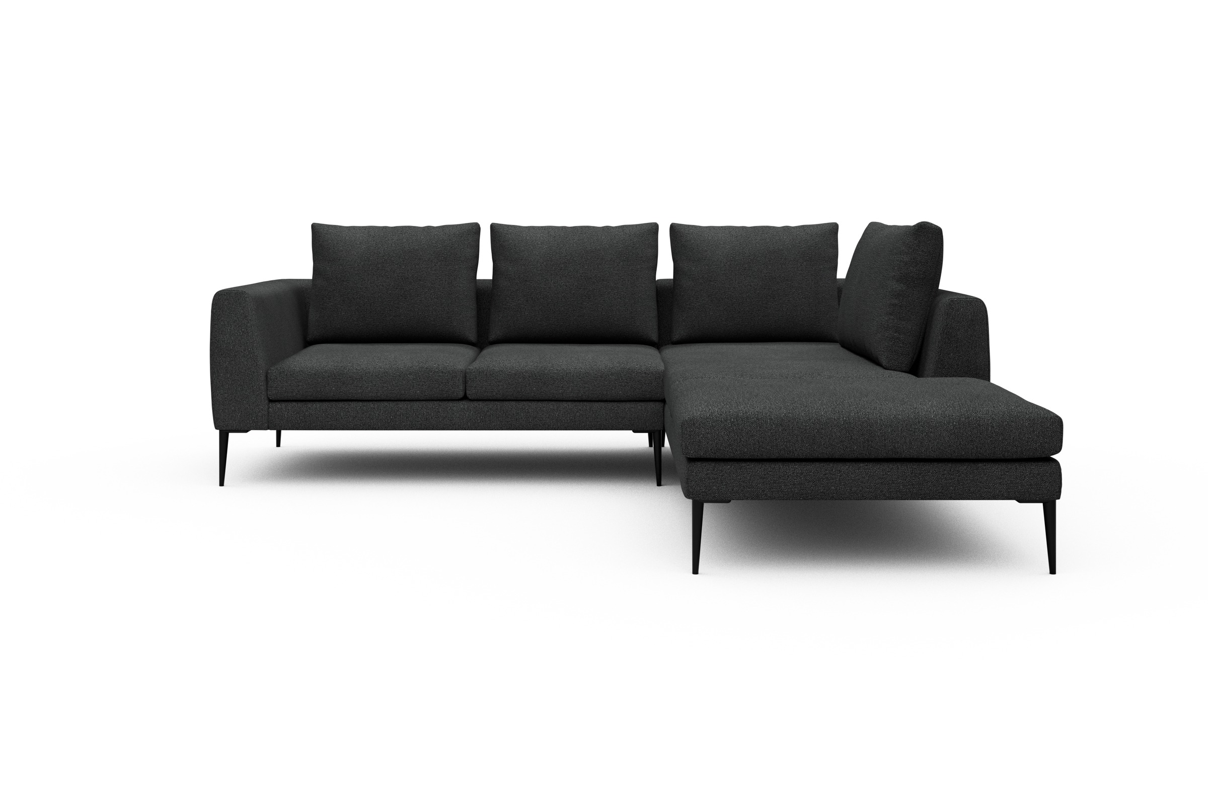 Skandi Home Ecksofa Paul Relax-Ecke rechts mit 2-Sitzer Boucle-Charcoal moebelfaktor