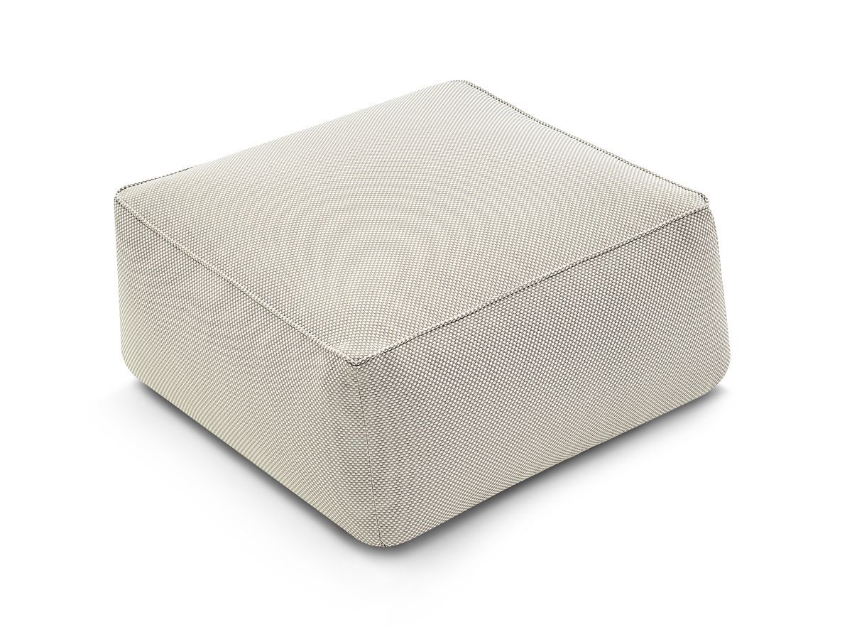 Bobochic Riviera Pouf 80 × 80 cm Melange-Stoff Beige